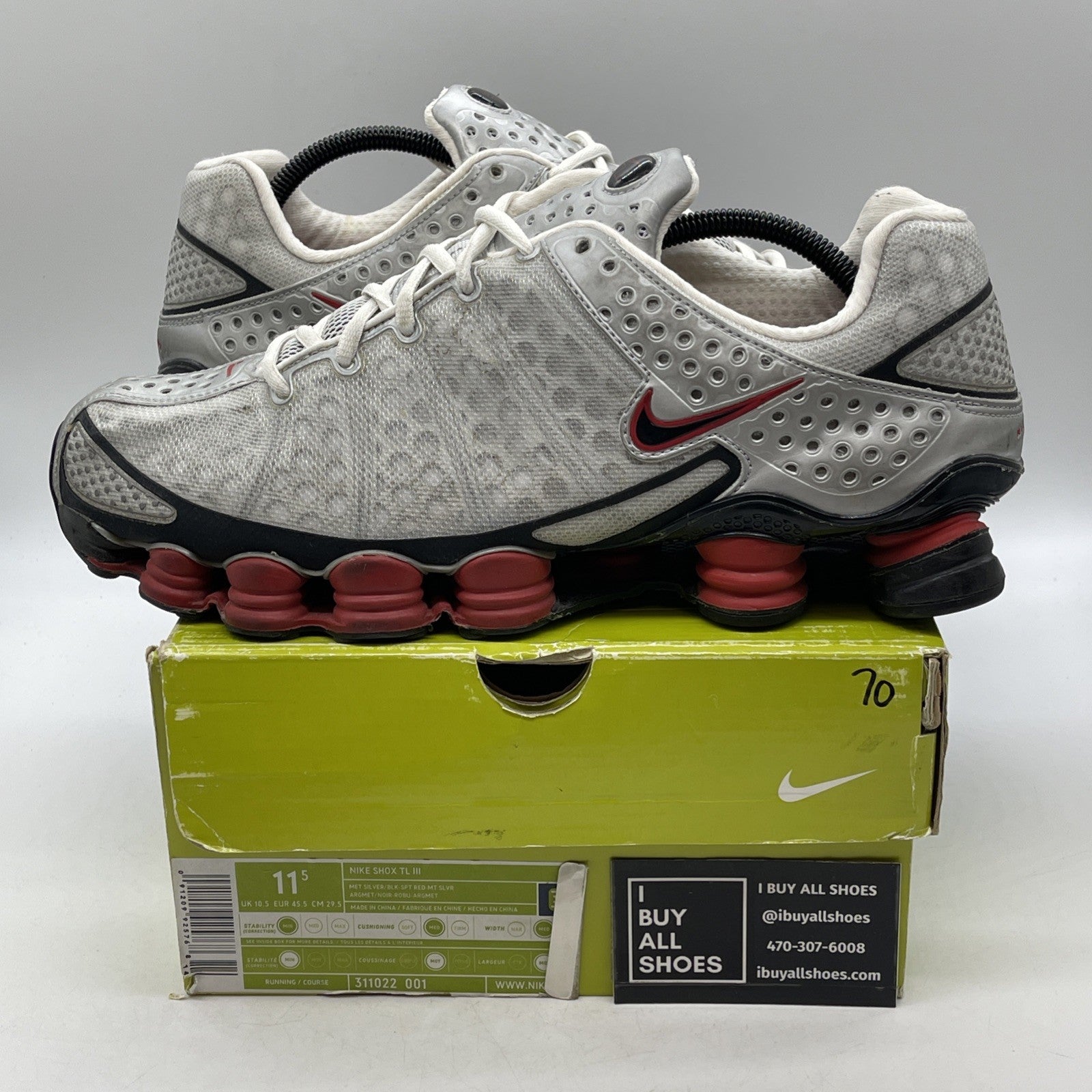 Size 11.5 - Nike Shox TL3 (2005) Original Retro TL Trainers (31102-001)