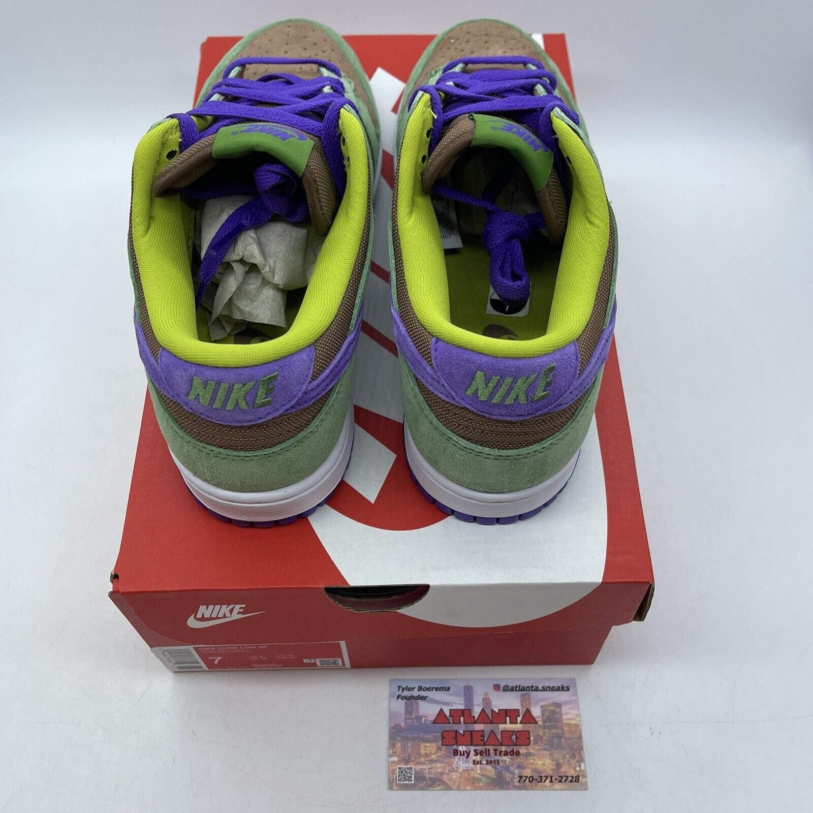Size 7 - Nike Dunk SP Retro 2020 Low Veneer Green White Purple (DA1469-200)
