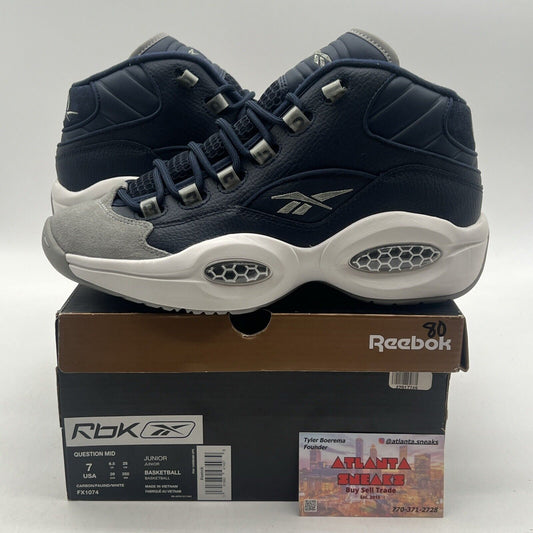 Size 7 - Reebok Question Mid Georgetown Navy Grey White  (FX1074)