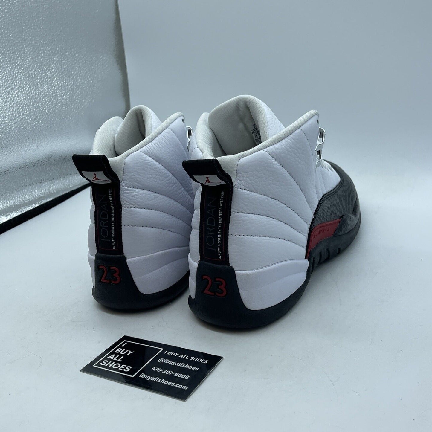 Size 8 - Air Jordan 12 Retro Taxi Flip Black White Red Suede Leather -CT8013-162