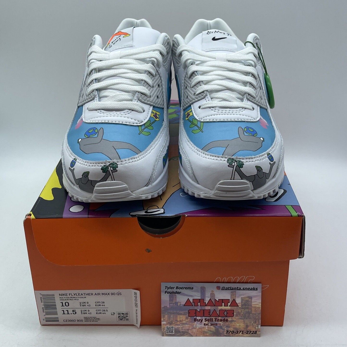 Size 10 - Nike Ruohan Wang x Air Max 90 Flyleather Multicolor (CZ3992-900)