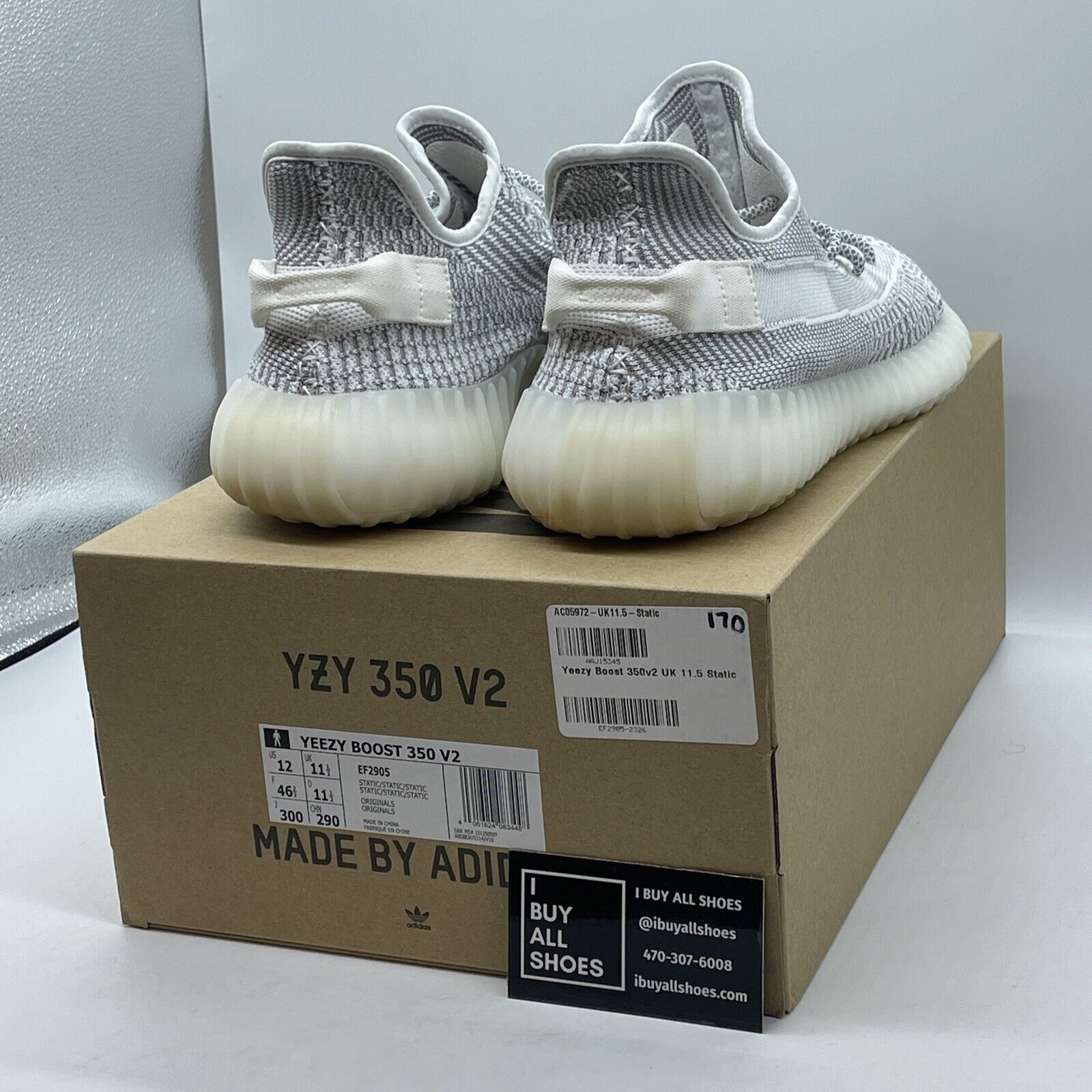 Size 12 - adidas Yeezy Boost 350 V2 2018 Low Static Non-Reflective Grey (EF2905)