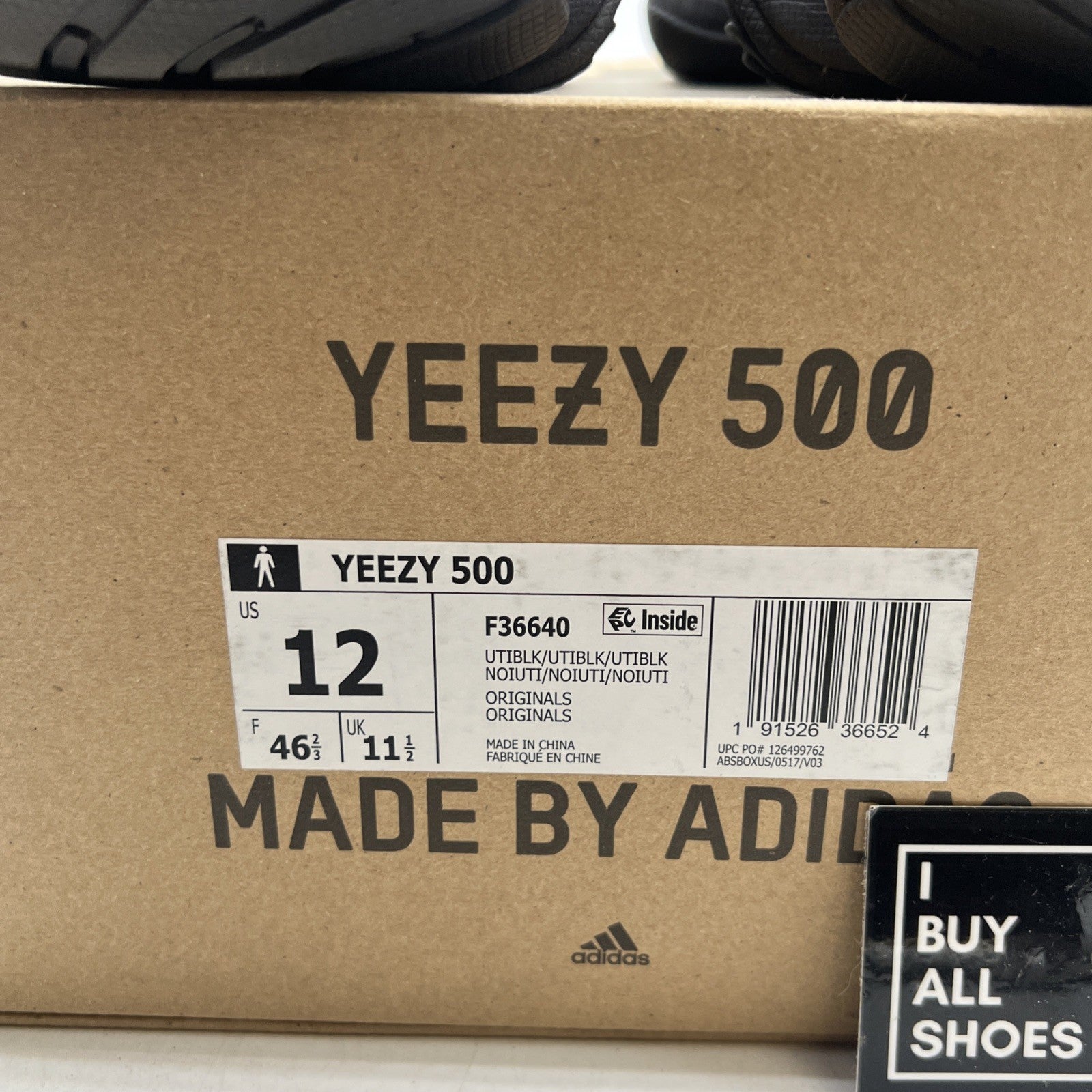 Size 12 - adidas Yeezy 500 Low Utility Black (F36640)