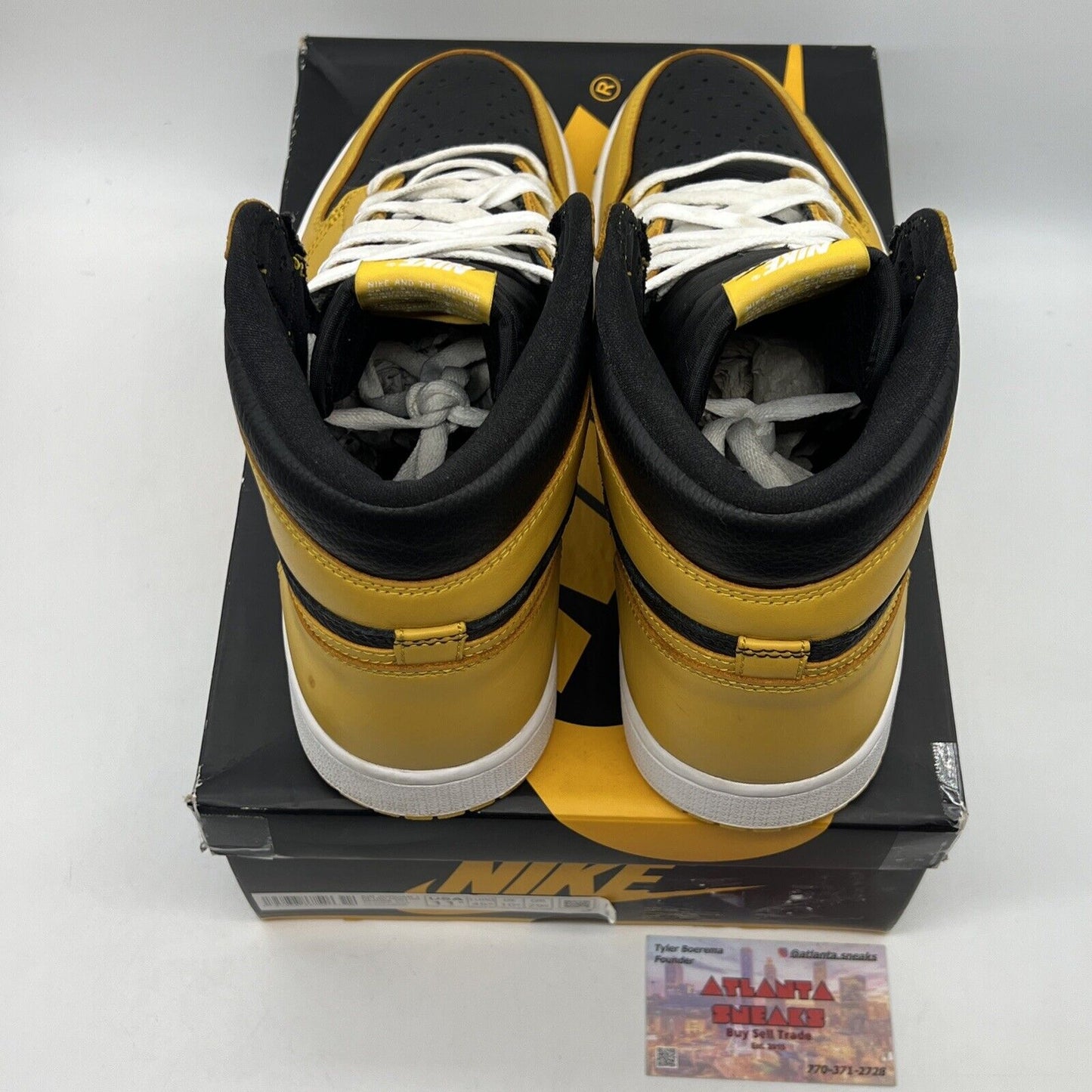 Size 11.5 - Jordan 1 Retro OG High Pollen Black White Yellow Leather 555088-701