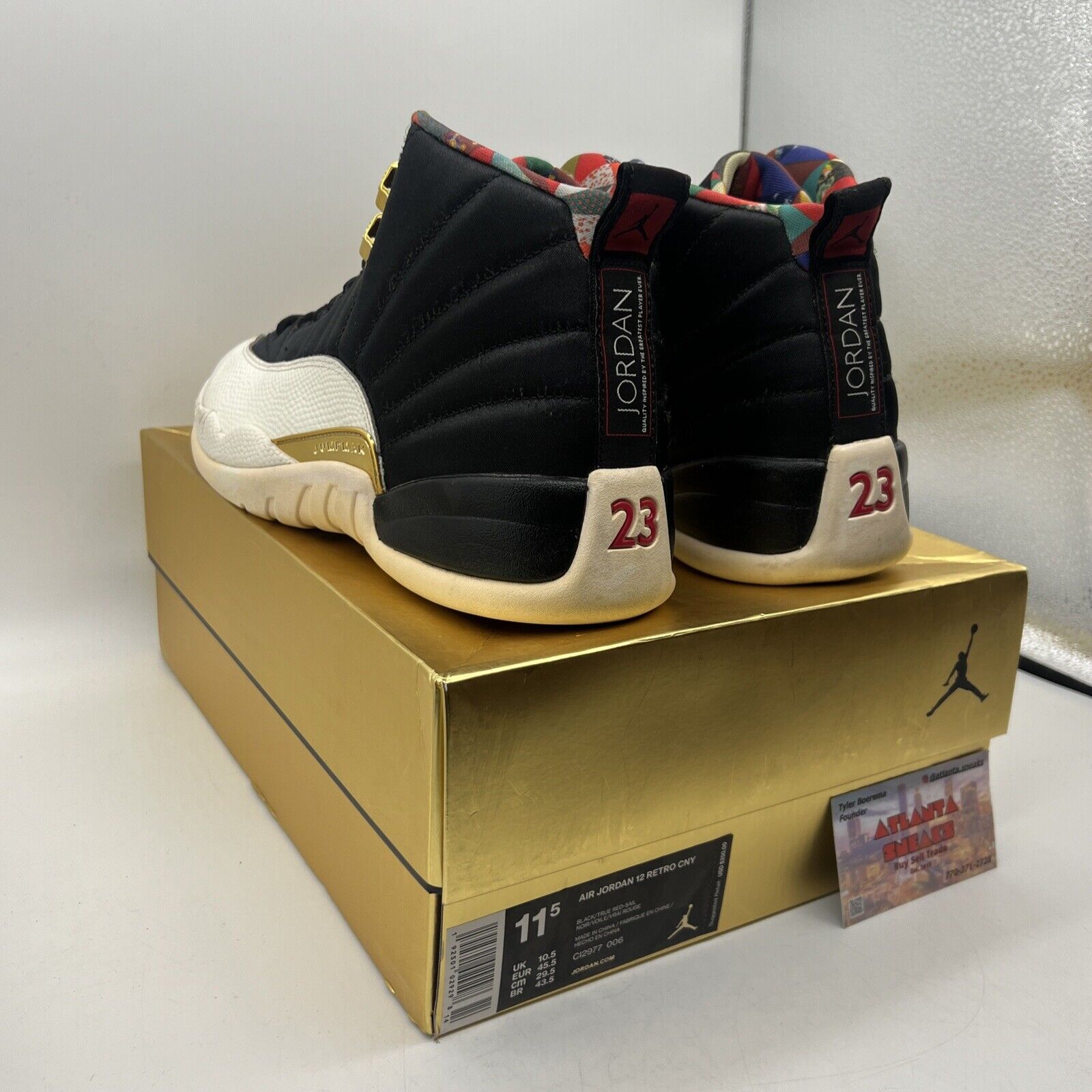 Size 11.5 - Air Jordan 12 Retro 2019 Chinese New Year Black White Red CI2977-006