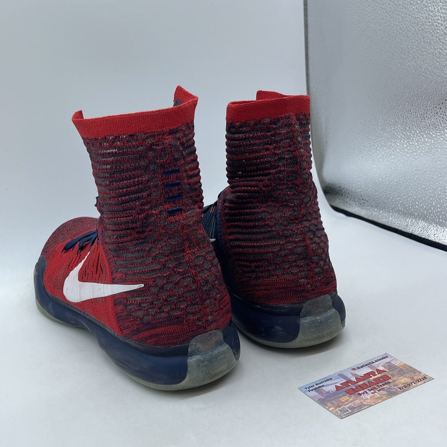 Size 14 - Nike Kobe 10 Elite High American Blue White Red Suede (718763-614)