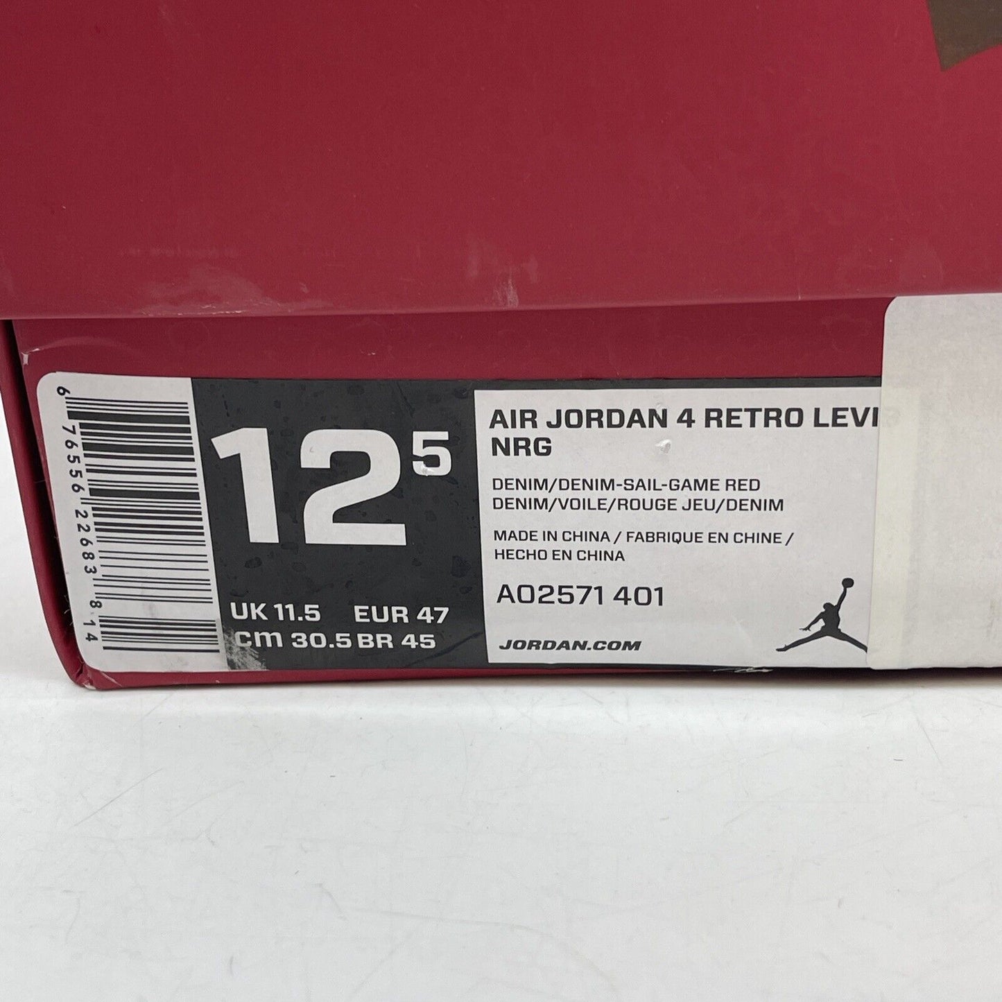 Size 12.5 - Levi's x Air Jordan 4 Retro Denim Blue Yellow Brown (AO2571-401)