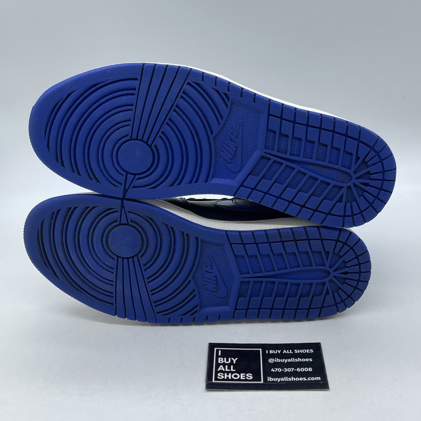 Size 8.5 - Air Jordan 1 Mid Black Hyper Royal Blue Leather (554724-068)