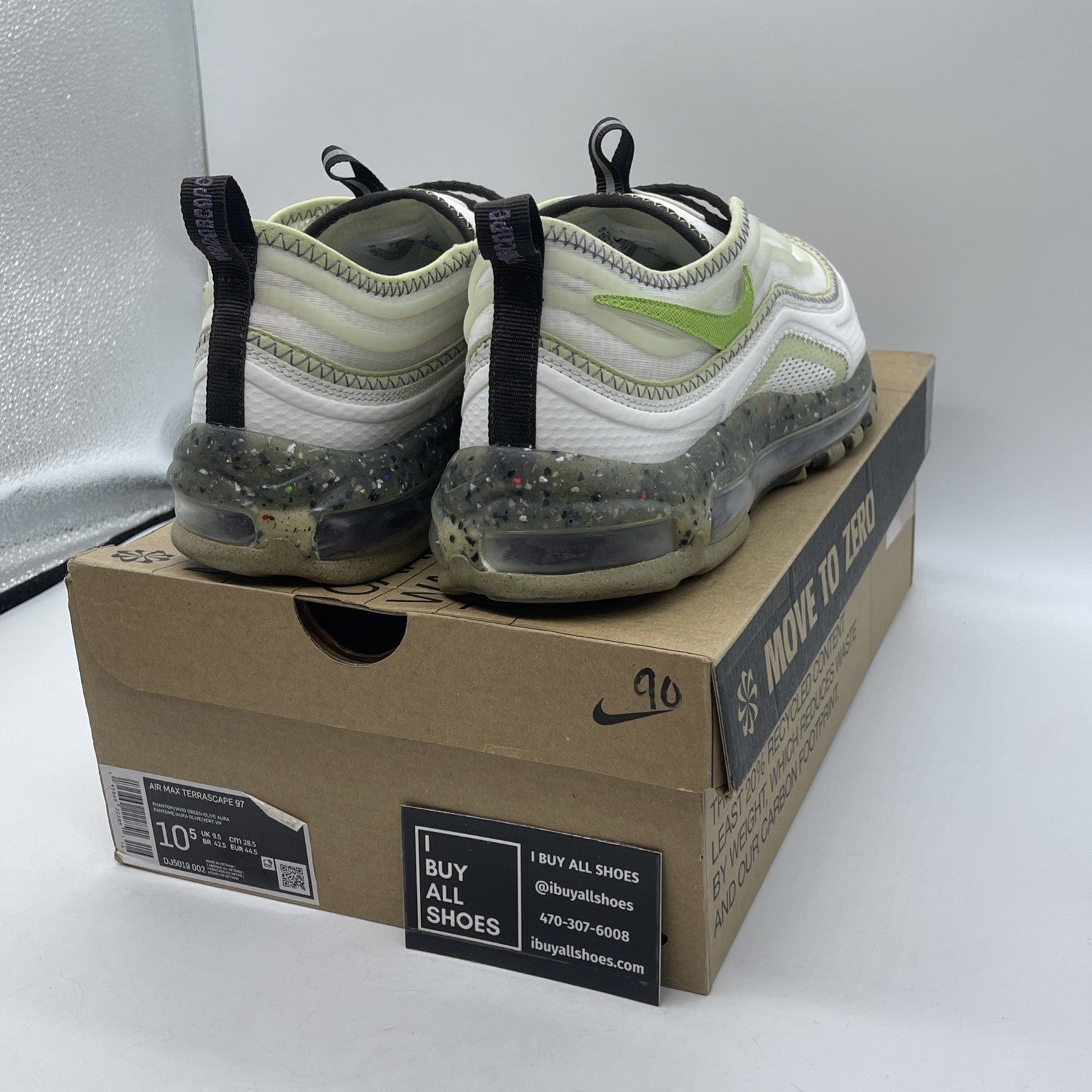 Size 10.5 - Nike Air Max Terrascape 97 Phantom Vivid Green White (DJ5019-002)