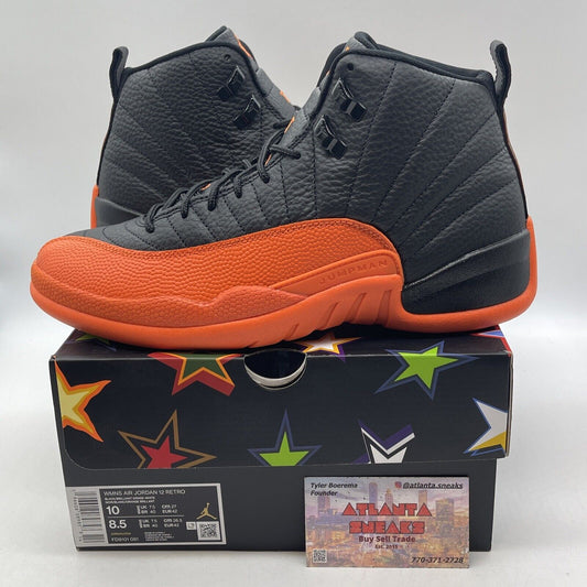 Size 10W - Air Jordan 12 Retro Brilliant Orange Black Leather (FD9101-081)