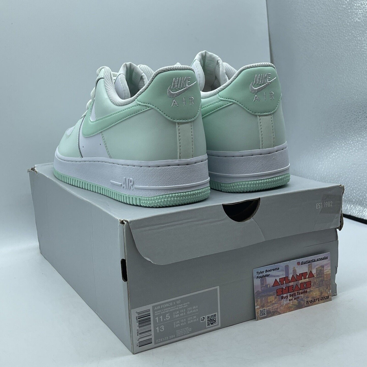 Size 11.5 - Nike Air Force 1 Low Mint Foam Mint green White Leather (FZ4123-394)