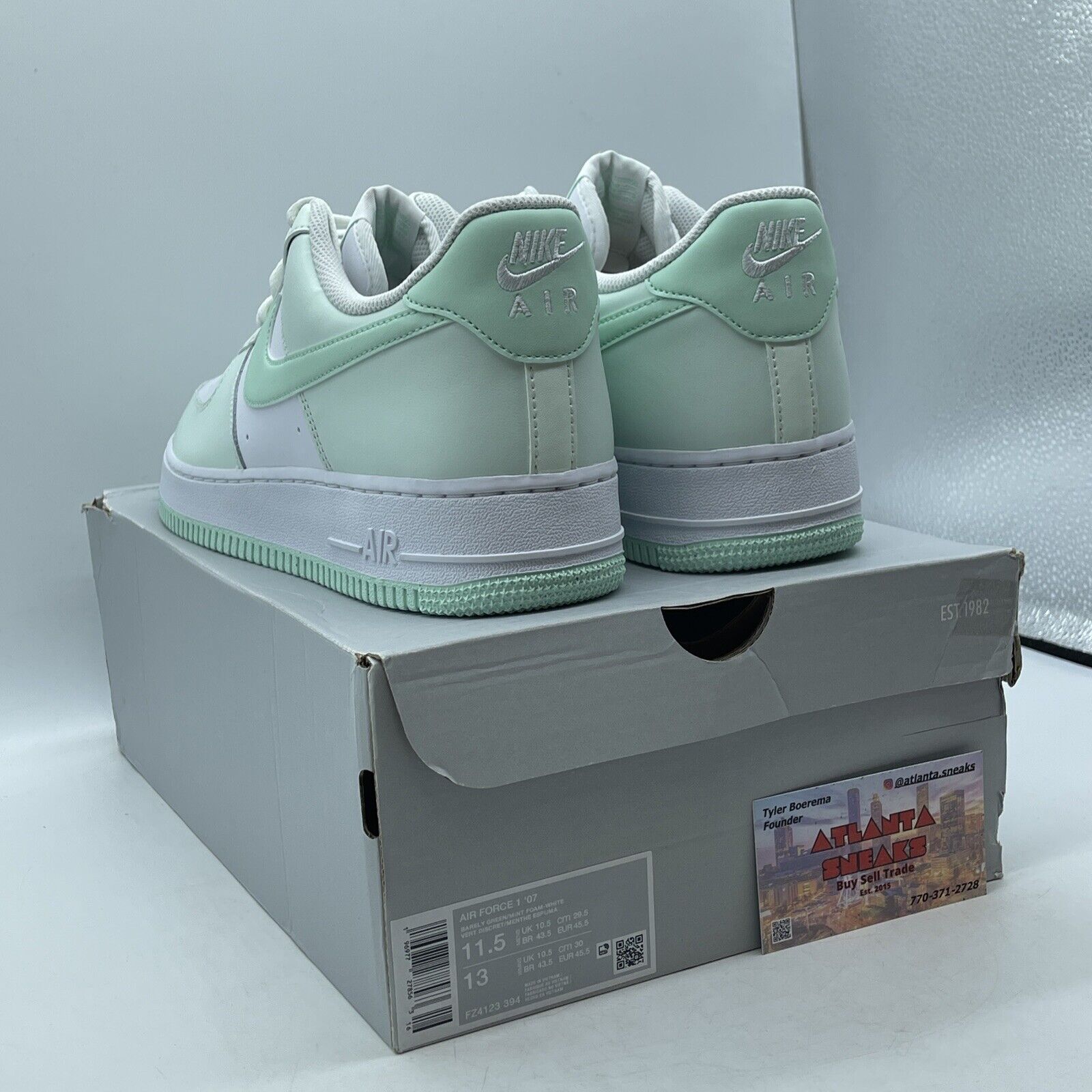 Size 11.5 - Nike Air Force 1 Low Mint Foam Mint green White Leather (FZ4123-394)