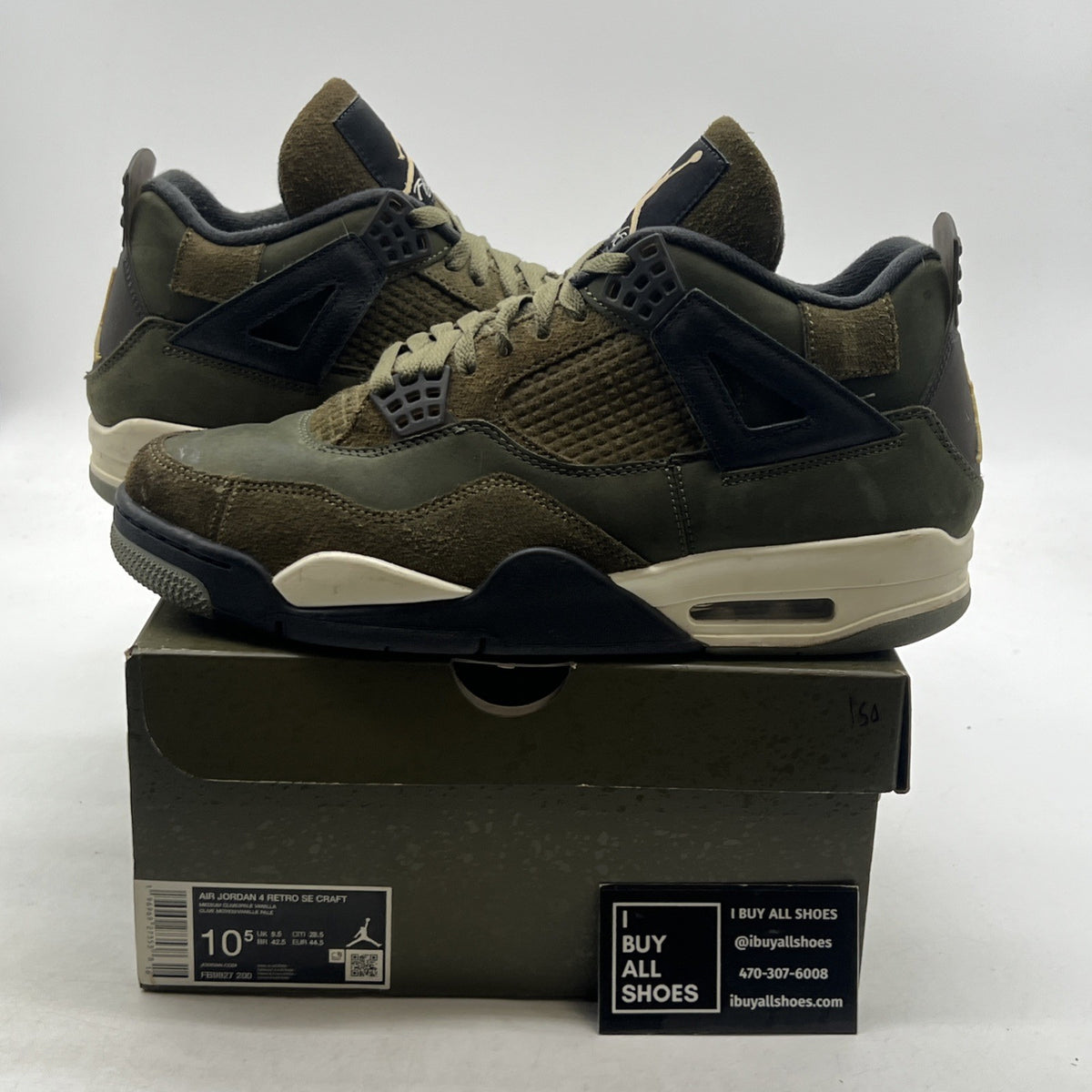 Size 10.5 - Air Jordan 4 SE Retro Low Craft - Olive (FB9927-200)