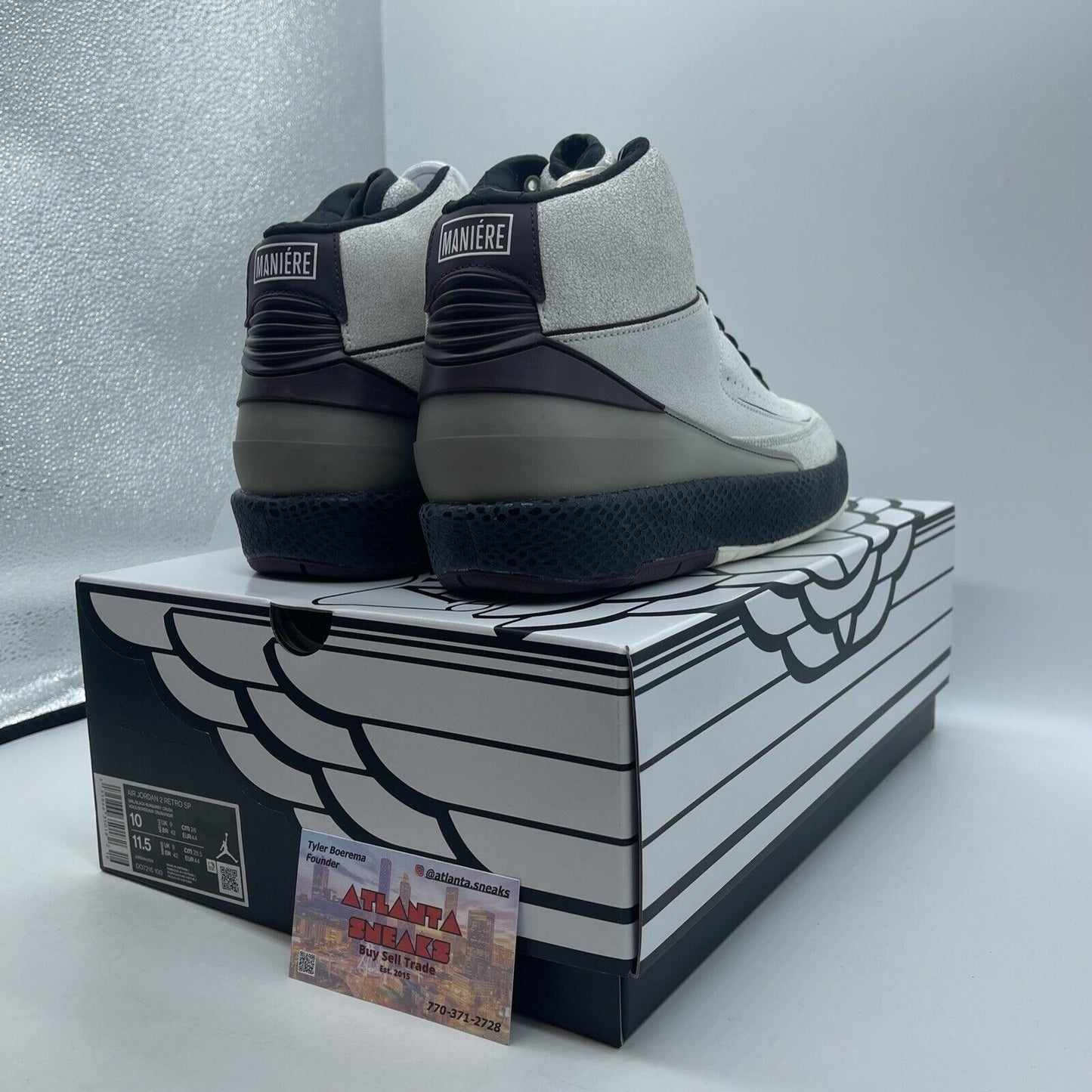 Size 10 - Jordan 2 A Ma Maniere Black Burgundy Tan Suede (DO7216-100)