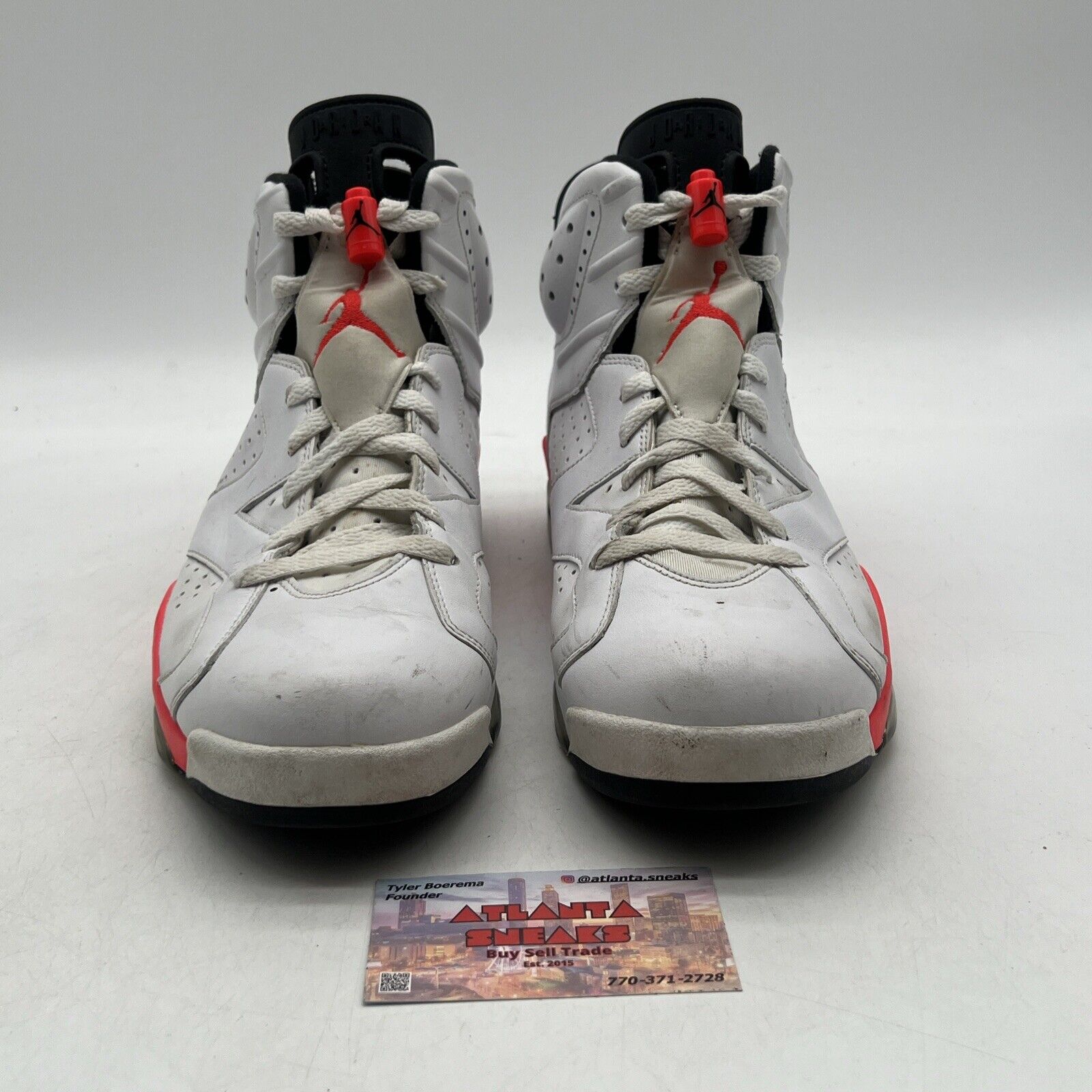 Size 11 - Air Jordan 6 Retro 2014 White Infrared Black Leather (384664-123)