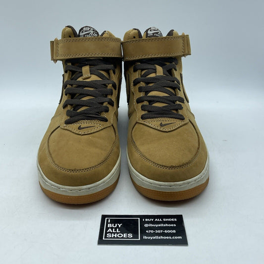 Size 12 - Nike Air Force 1 Wp Mid Waterproof Brown Black Suede (307105-771)