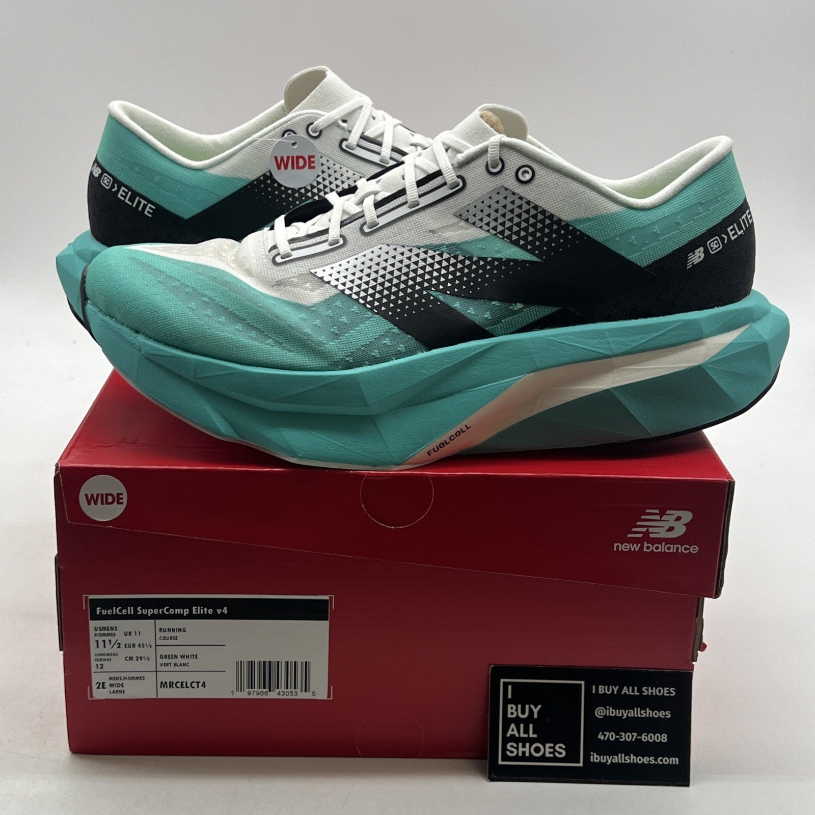 Size 11.5 - New Balance FuelCell SuperComp Elite v4 Cyber Jade (MRCELCT4)