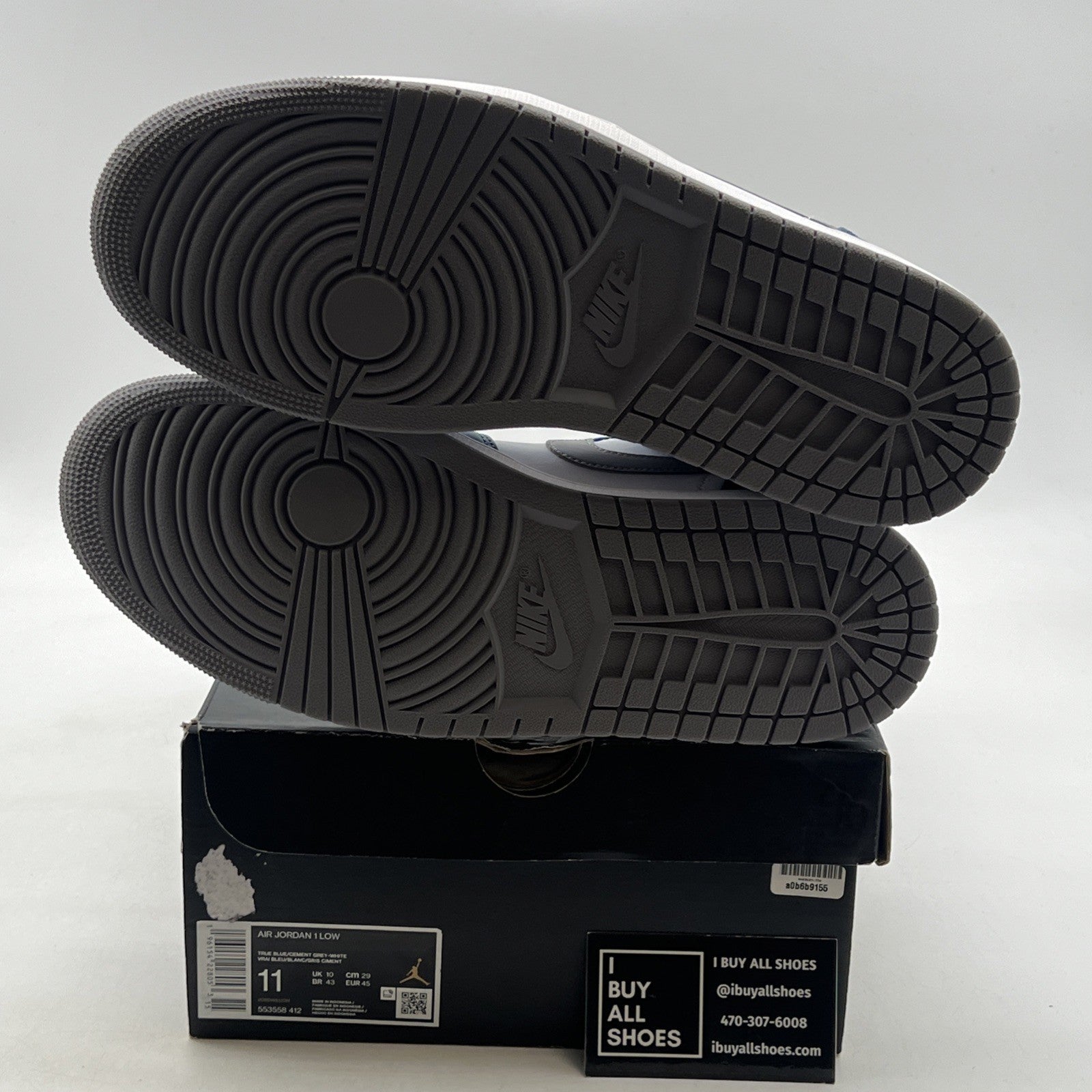Size 11 - Air Jordan 1 Low True Blue Cement (553558-412)