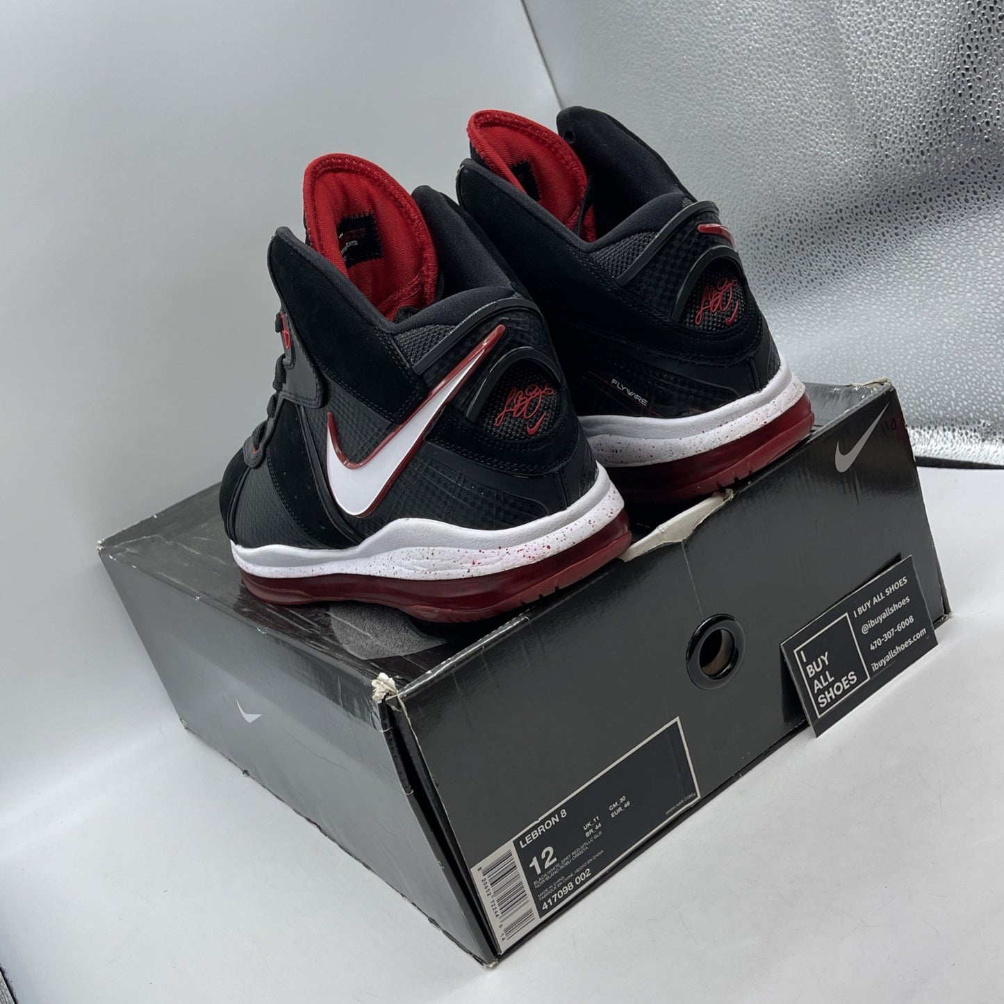 Size 12 - Nike LeBron 8 Bred (417098-002)
