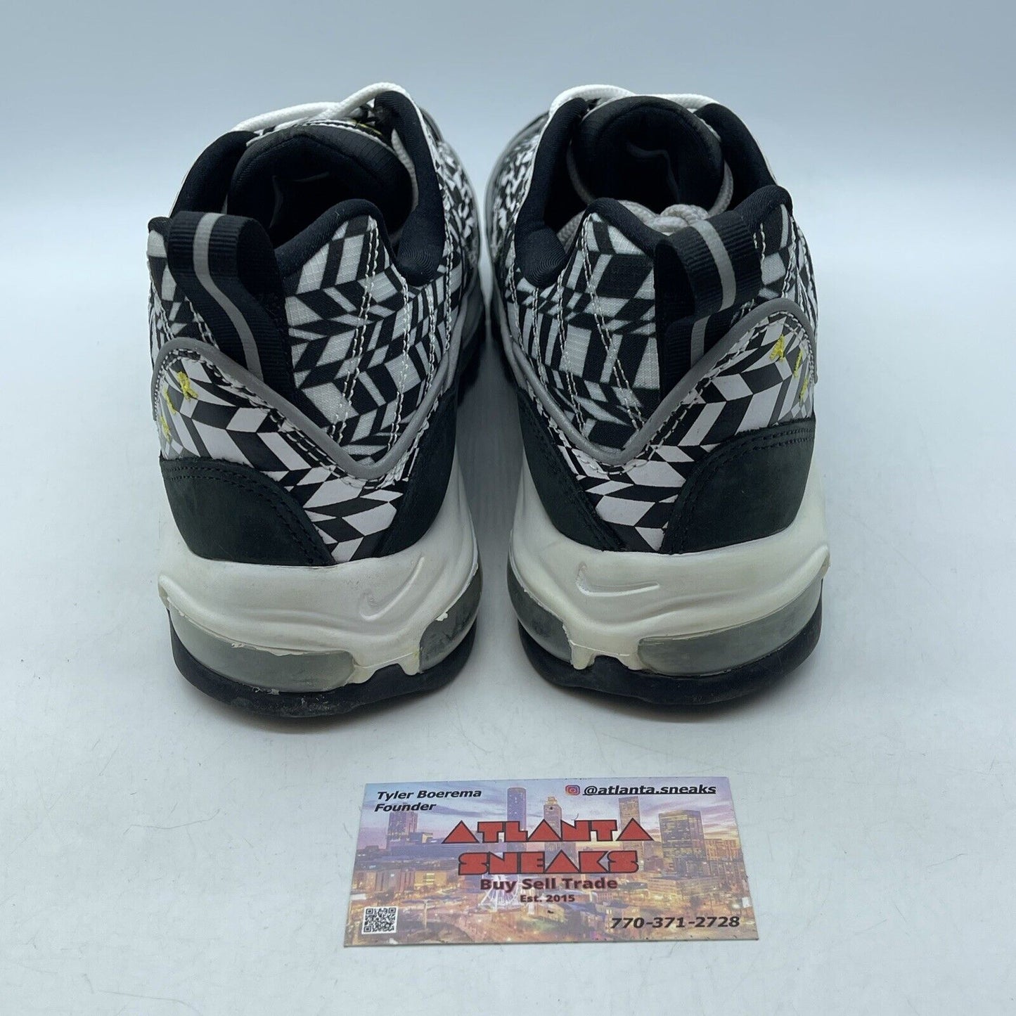 Size 11 - Nike Air Max 98 All Over Print Black White Suede Leather (AQ4130-100)