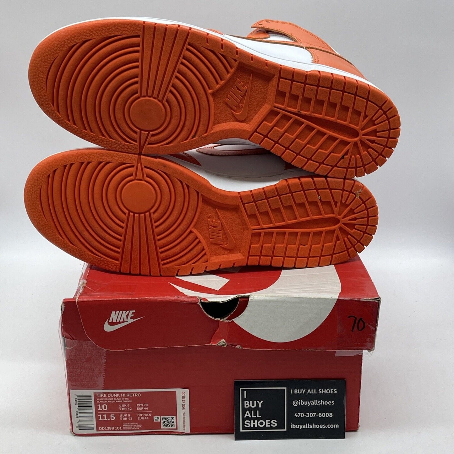 Size 10 - Nike Dunk SP 2021 High Syracuse Orange White Leather (DD1399-101)
