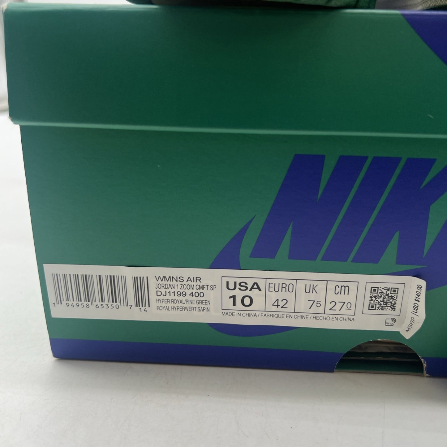 Size 10 - Aleali May x Air Jordan 1 Zoom Comfort High Califia W (DJ1199-400)