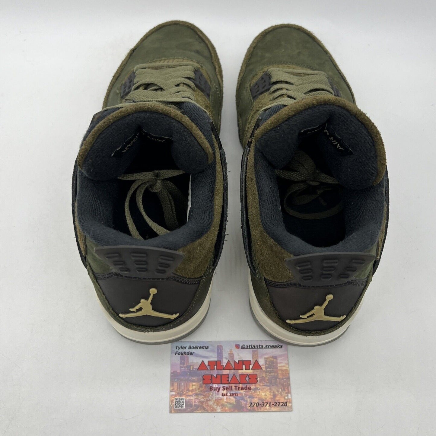 Size 10 - Jordan 4 SE Retro Low Craft - Olive Black White Suede (FB9927-200)