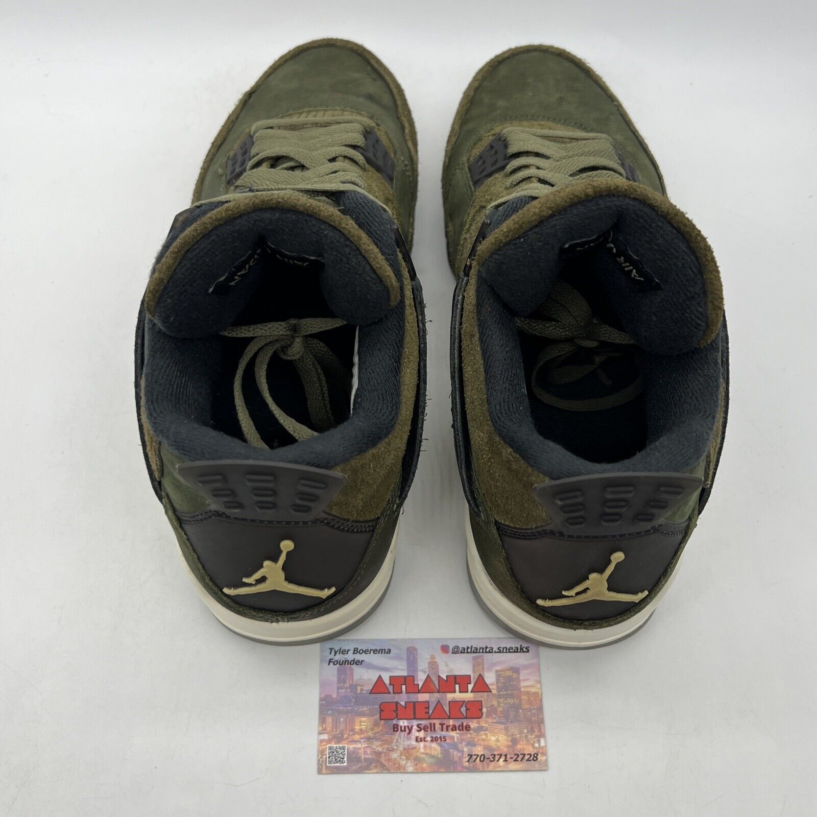 Size 10 - Jordan 4 SE Retro Low Craft - Olive Black White Suede (FB9927-200)