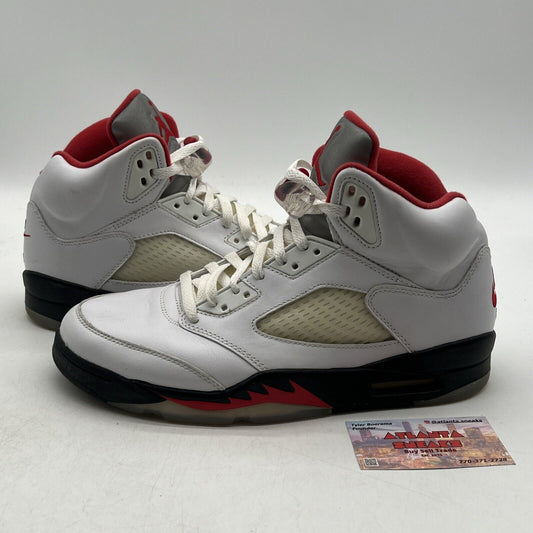 Size 10 - Jordan 5 Retro Mid Fire Red White Red Black Leather (DA1911-102)