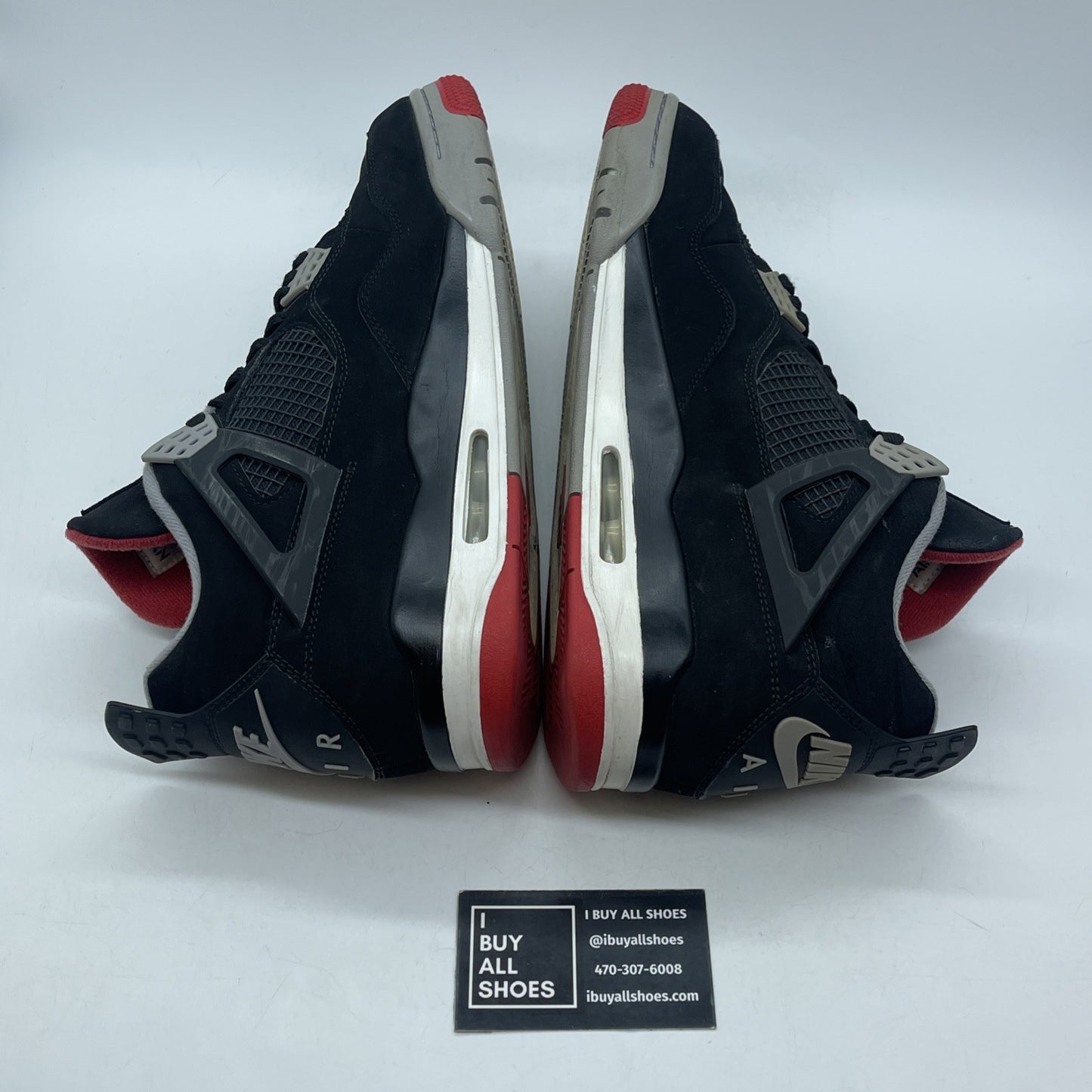 Size 12 - Jordan 4 Retro OG Mid Bred 2019 Black Grey Suede (308497-060)