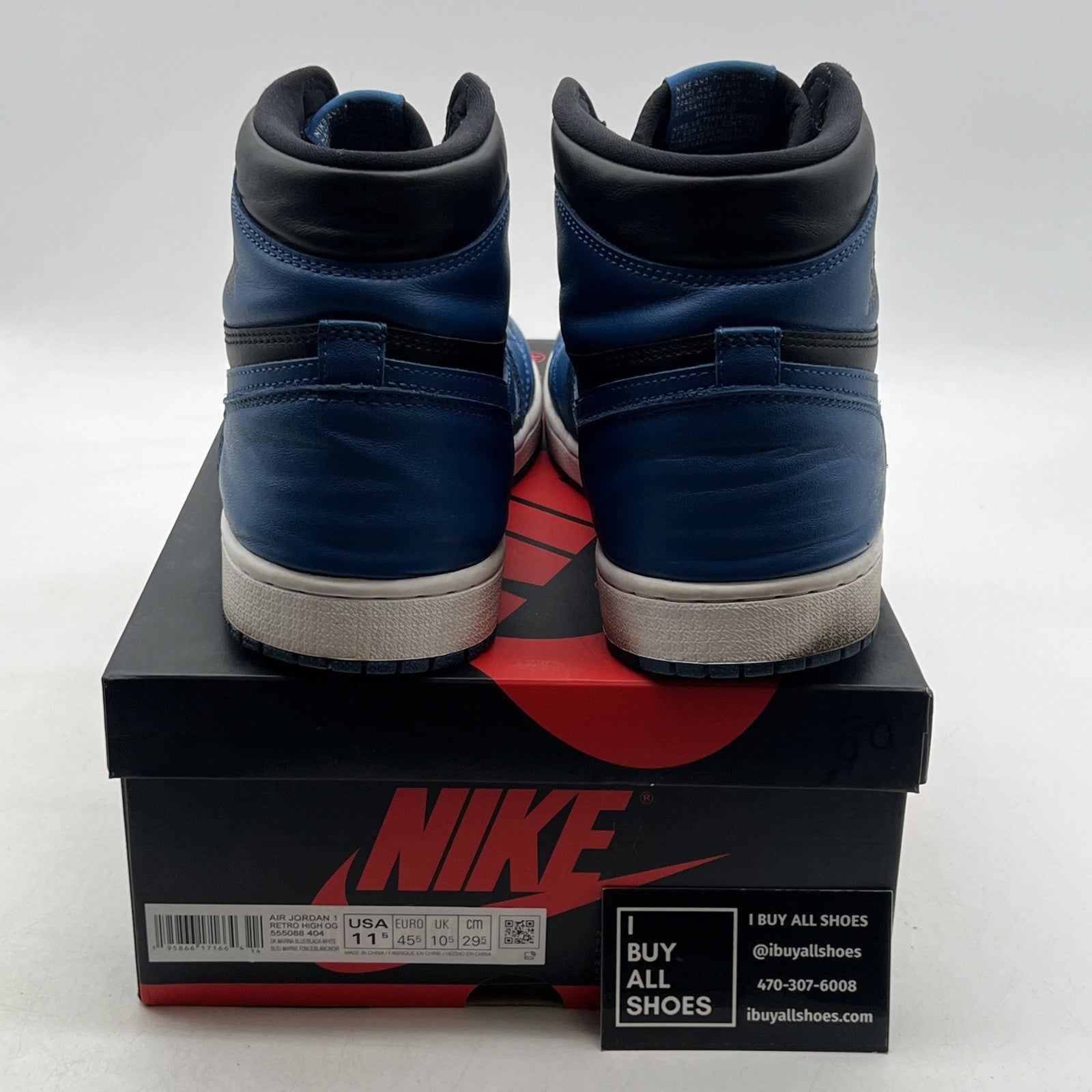 Size 11.5 - Air Jordan 1 Retro OG High Dark Marina Blue (555088-404)