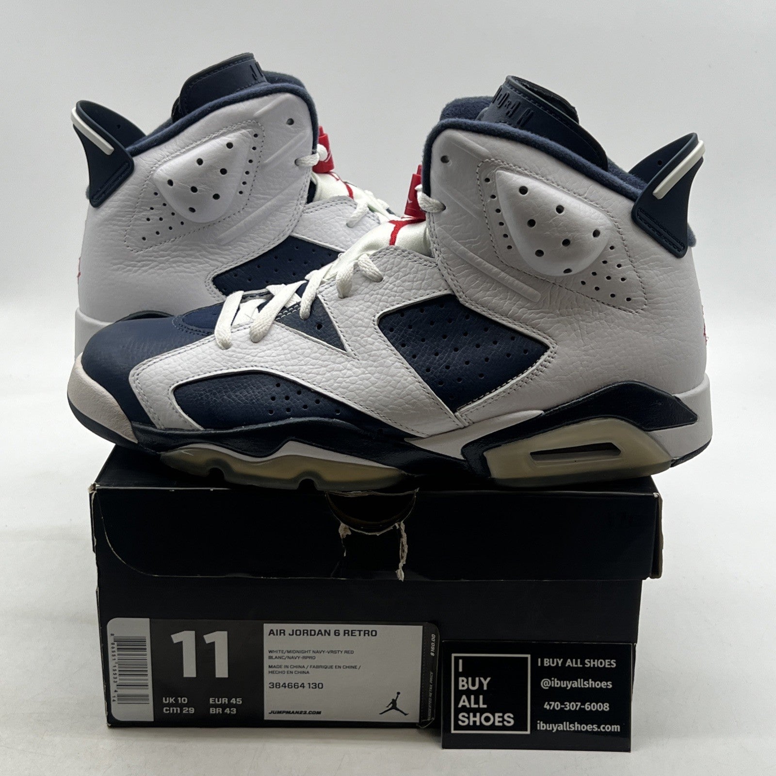 Size 11 - Air Jordan 6 Retro 2012 Olympic (384664-130)