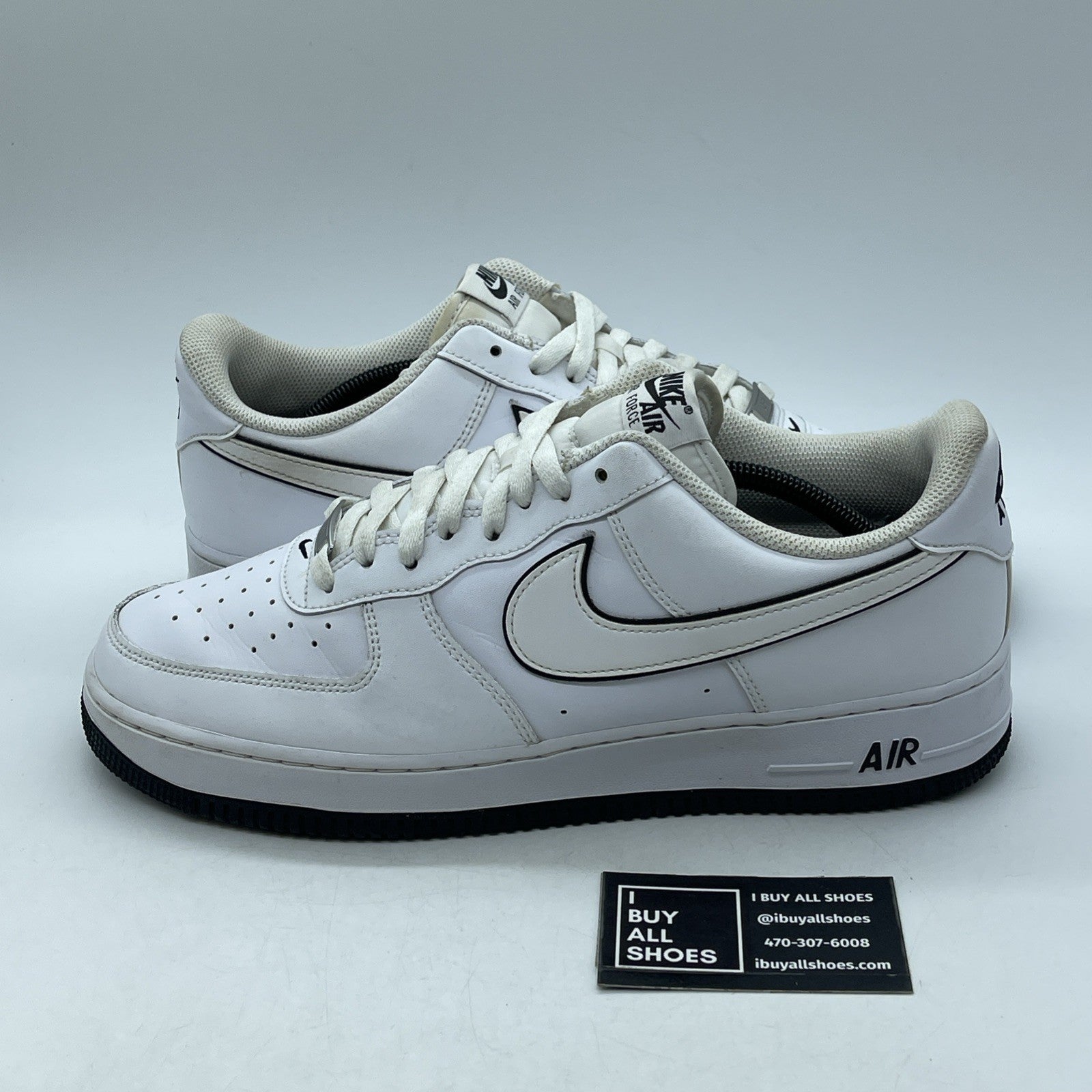Size 12 - Nike Air Force 1 '07 White Black Outline (DV0788-103)
