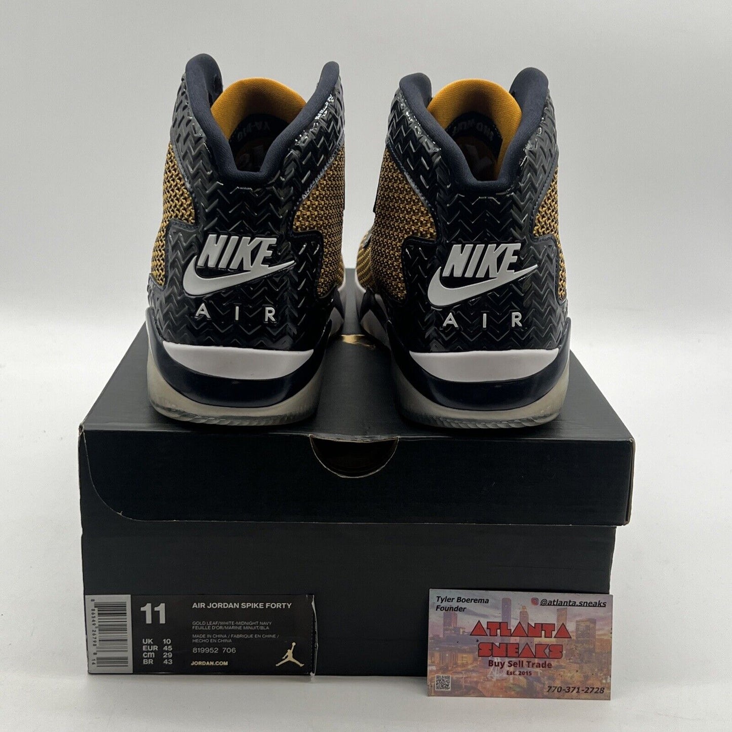 Size 11 - Jordan Spike Forty Gold Leaf White Midnight Navy Mens (819952-706)