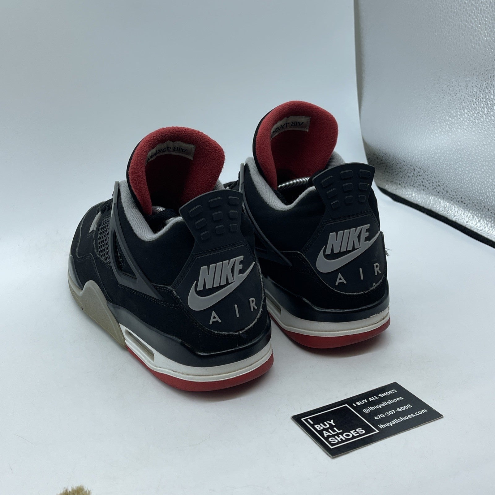 Size 11 - Jordan 4 Retro OG Mid Bred 2019 Black Grey Suede (308497-060)