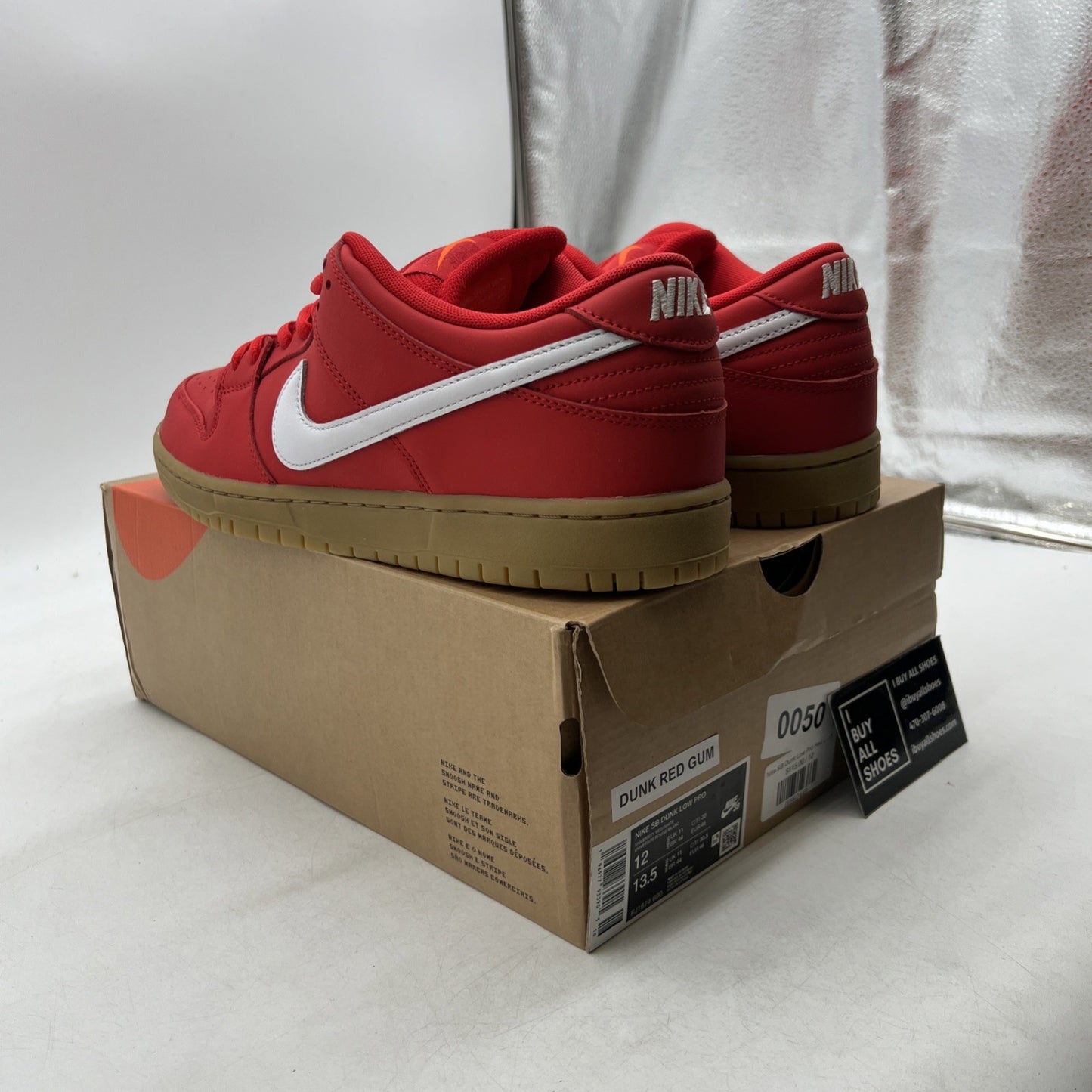 Size 12 - Nike SB Dunk Low Pro University Red Gum Sneakers 2024 (FJ1674-600)