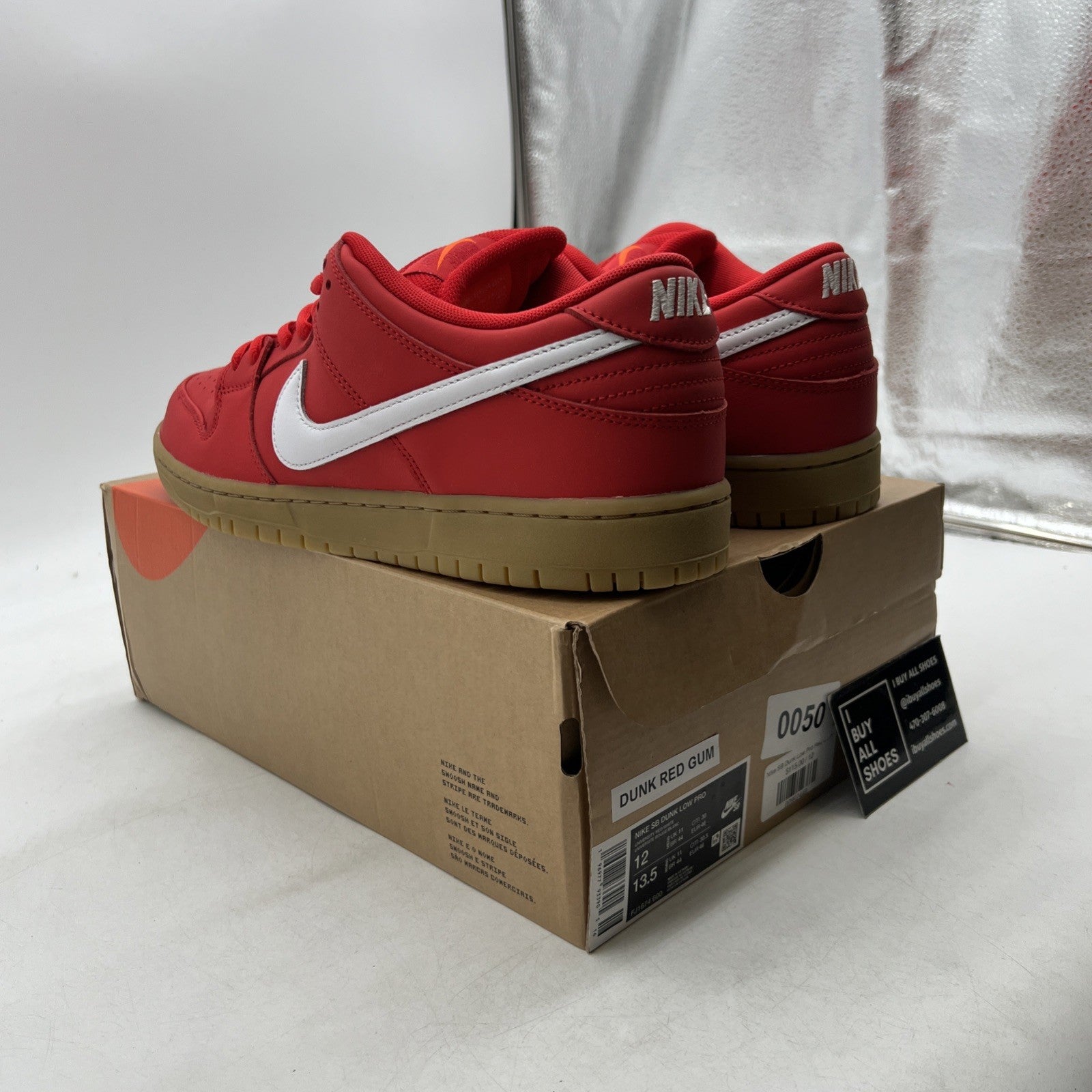 Size 12 - Nike SB Dunk Low Pro University Red Gum Sneakers 2024 (FJ1674-600)