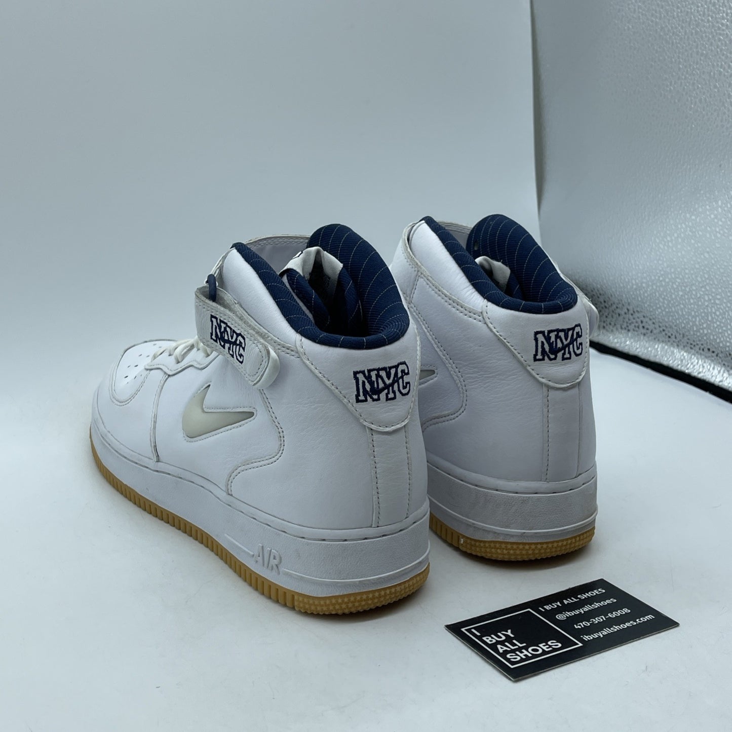 Size 9.5 - Nike Air Force 1 Jewel QS Mid NYC Yankees White Leather (DH5622-100)