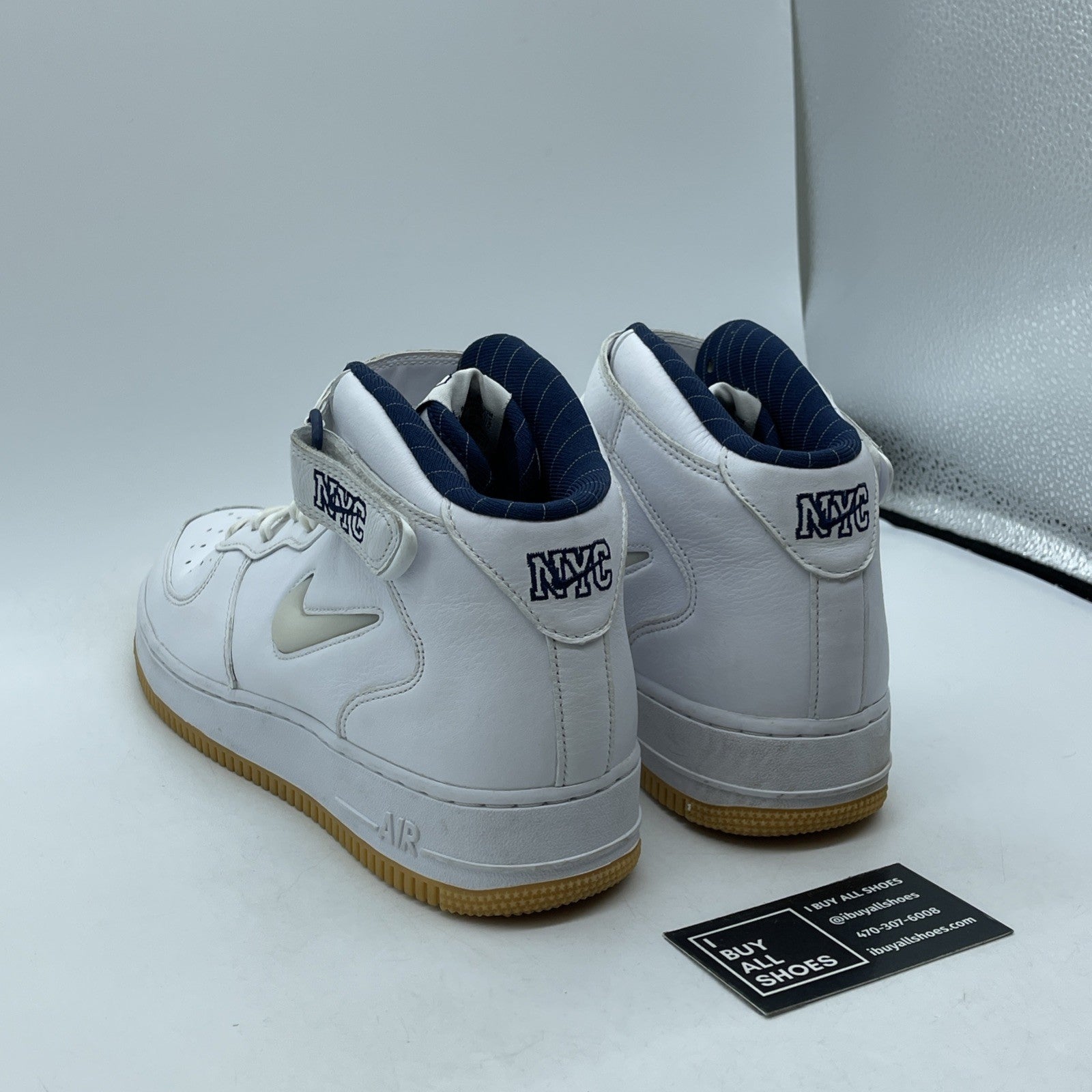 Size 9.5 - Nike Air Force 1 Jewel QS Mid NYC Yankees White Leather (DH5622-100)