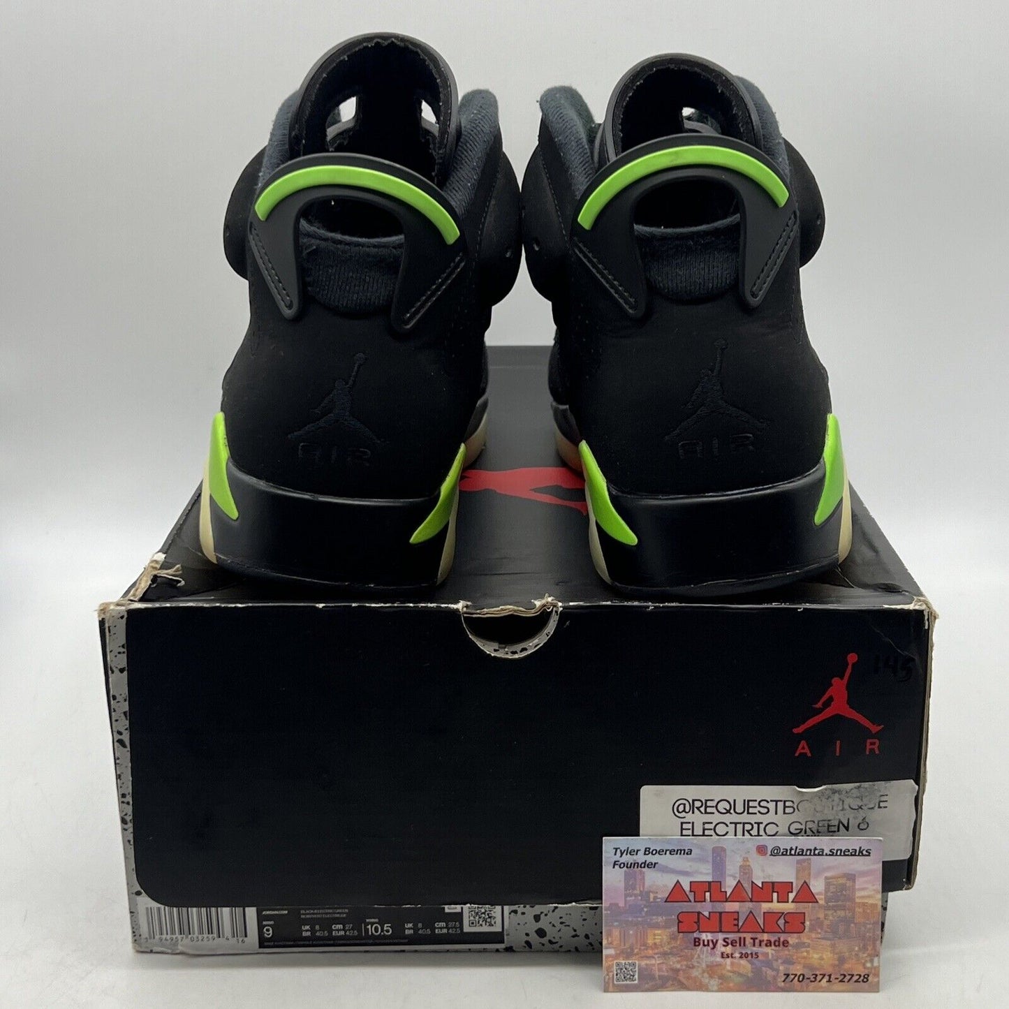 Size 9 - Jordan 6 Retro Electric Green 2021 Black Suede (CT8529-003)