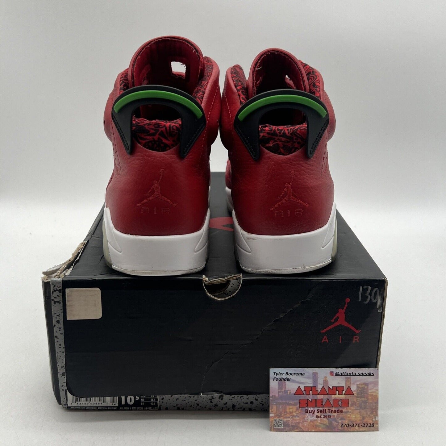 Size 10.5 - Air Jordan 6 Spizike History of Jordan Red White Leather 694091-625