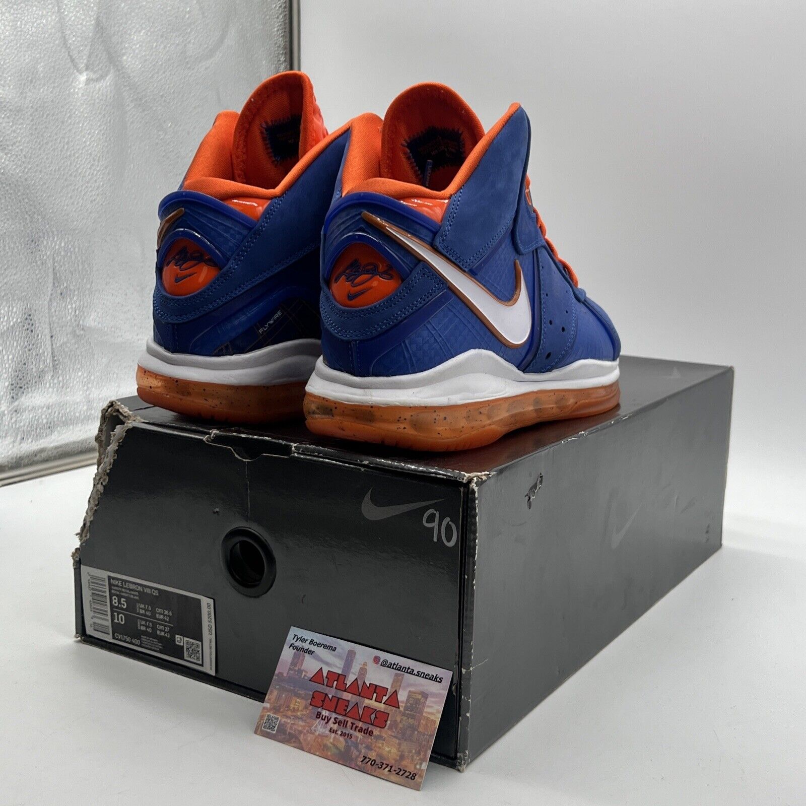 Size 8.5 - Nike LeBron 8 HWC - Blue Orange White Suede (CV1750-400)