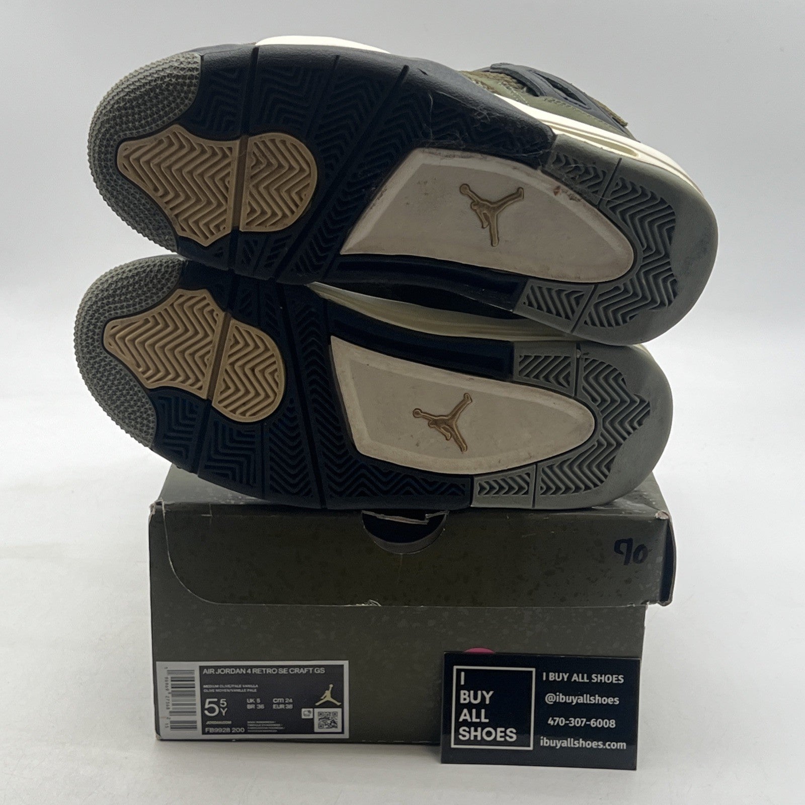 Size 5.5 (GS) - Air Jordan 4 SE Retro Low Craft - Olive (FB9928-200)