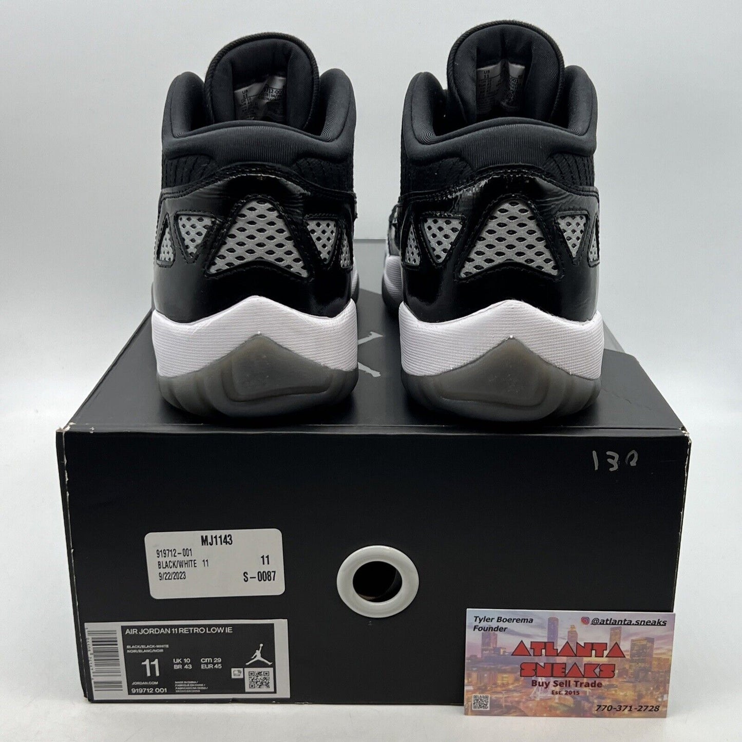 Size 11 - Air Jordan 11 Retro IE Low Black White (919712-001)