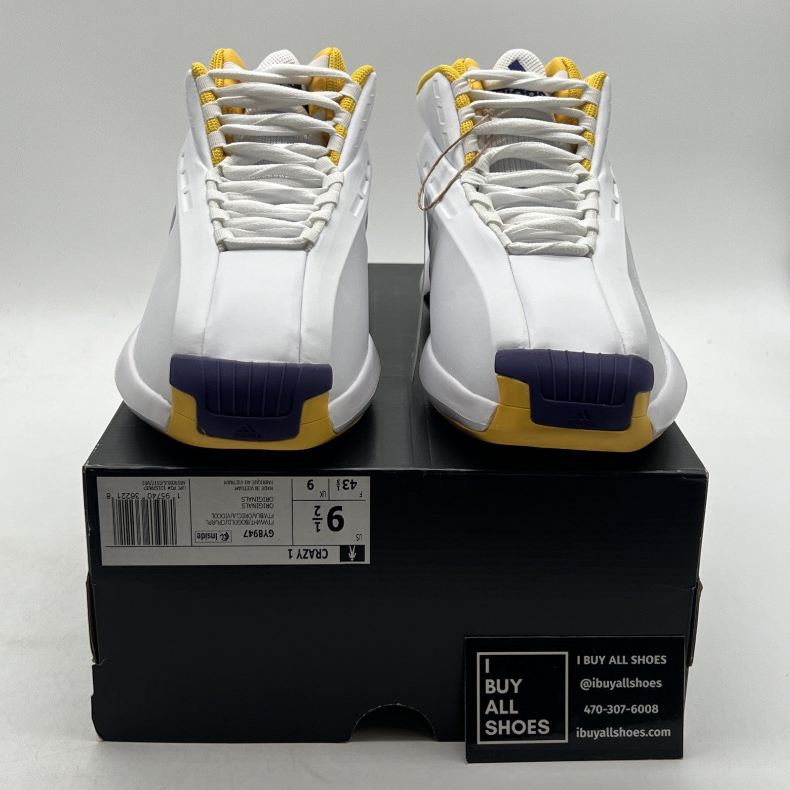 Size 9.5 - ADIDAS Crazy 1 Kobe Bryant Sneakers Lakers (GY9847)