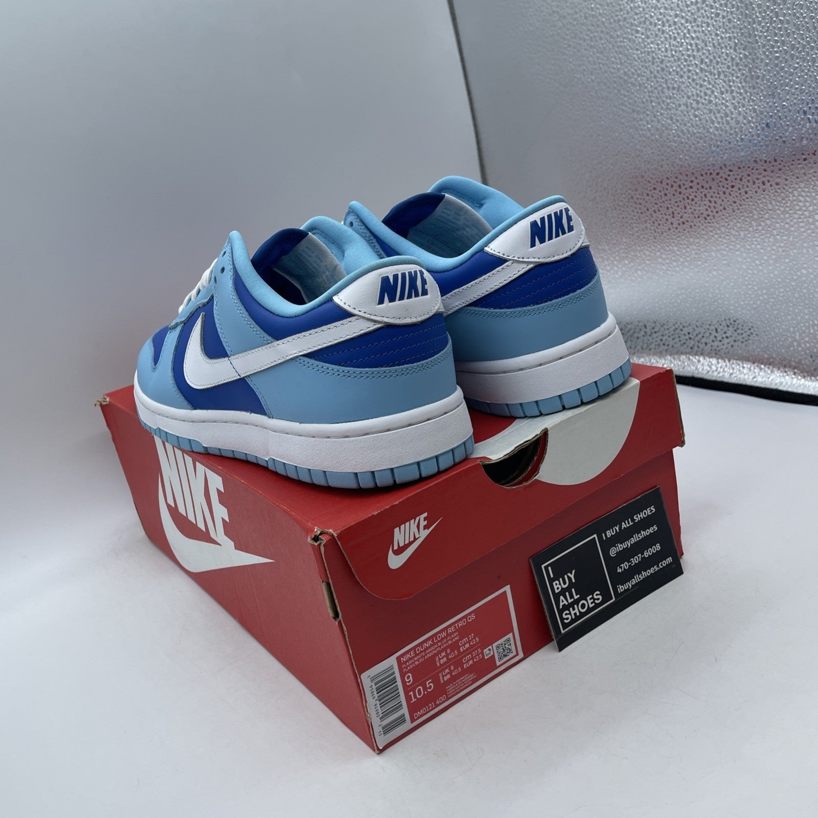 Size 9 - Nike Dunk Low Retro QS Argon Blue White Leather (DM0121-400)