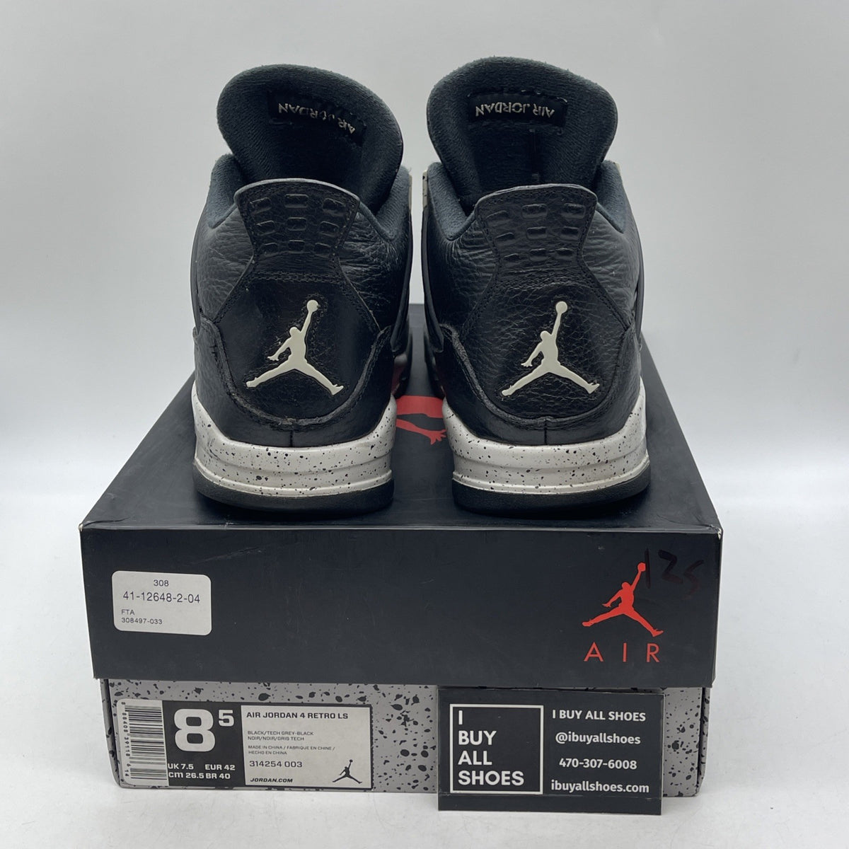 Size 8.5 - Air Jordan 4 Retro LS oreo 2015 (314254-003)
