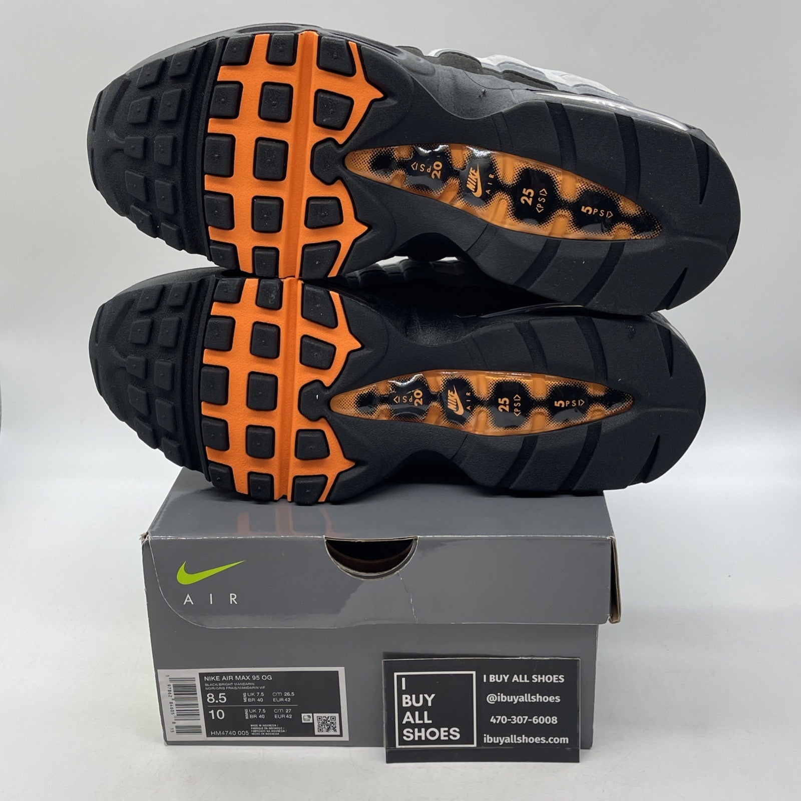 Size 8.5 - Nike Air Max 95 OG Big Bubble Bright Mandarin Orange 2.0 HM4740-101
