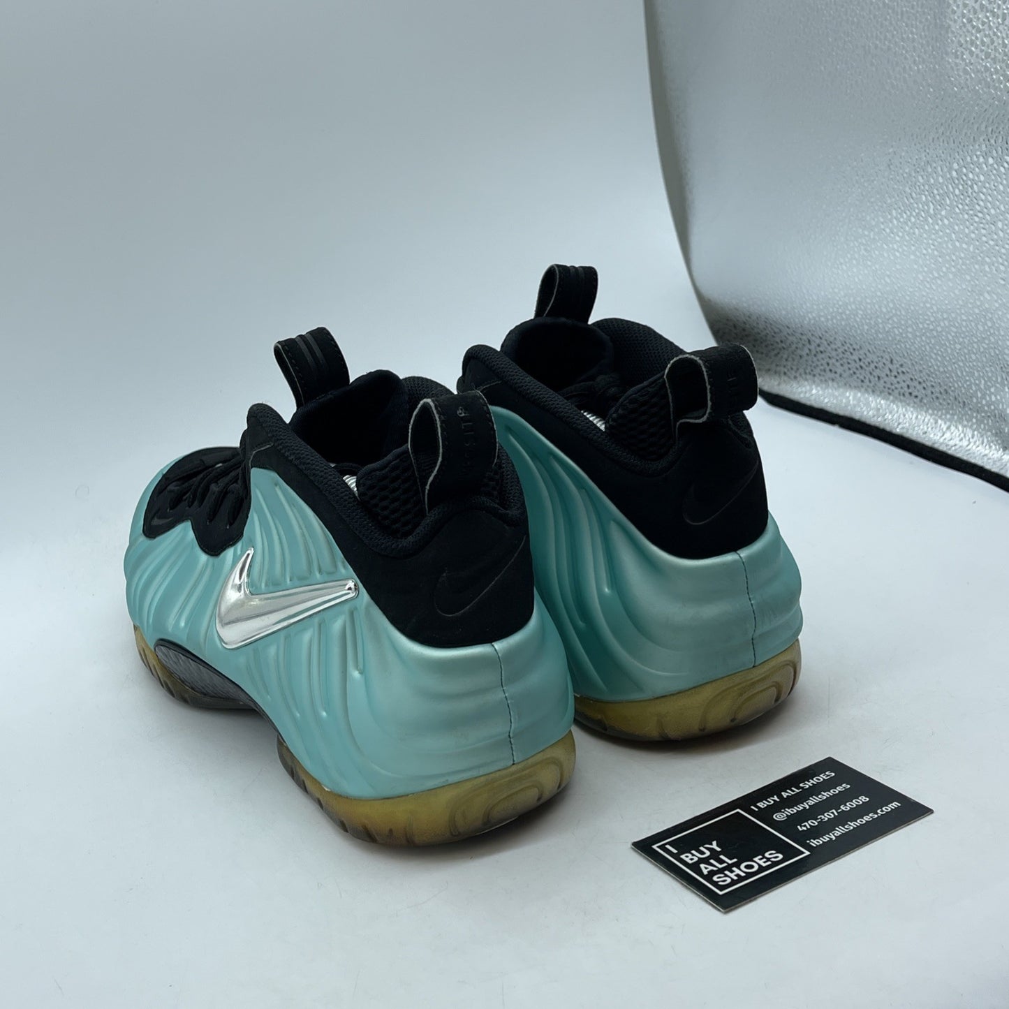 Size 11.5 - Nike Air Foamposite Pro Island Green Black Suede (624041-303)