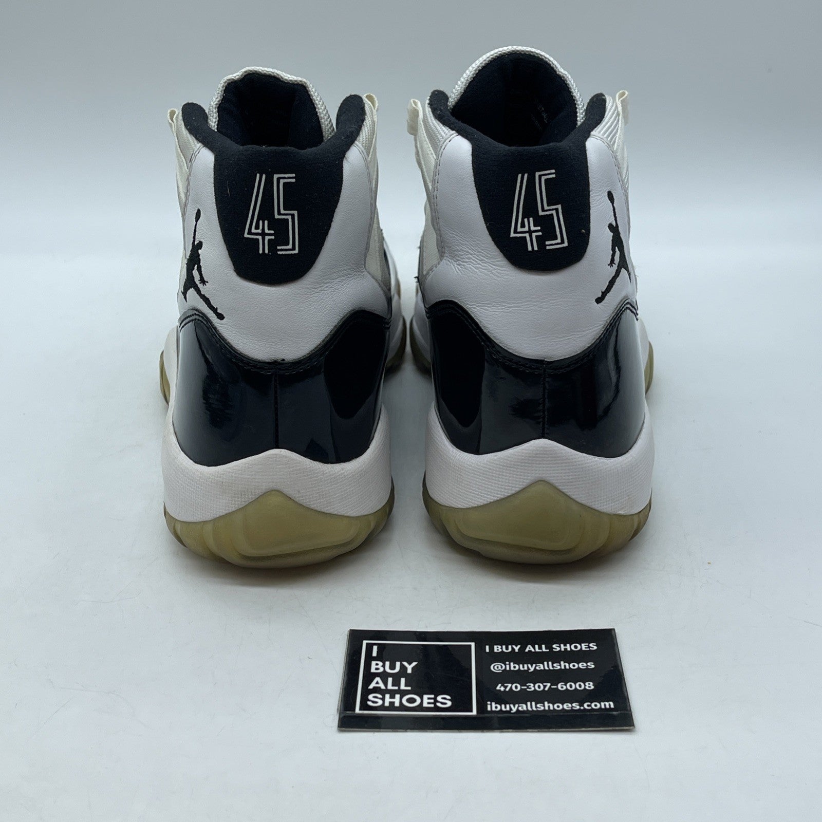 Size 10 - Jordan 11 Retro High Concord Black White Leather (378037-100)
